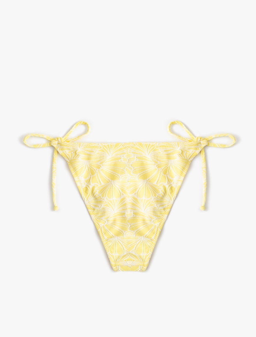   Koton X Sibil Çetinkaya - Floral Dokulu Yanları İpli Bikini Altı