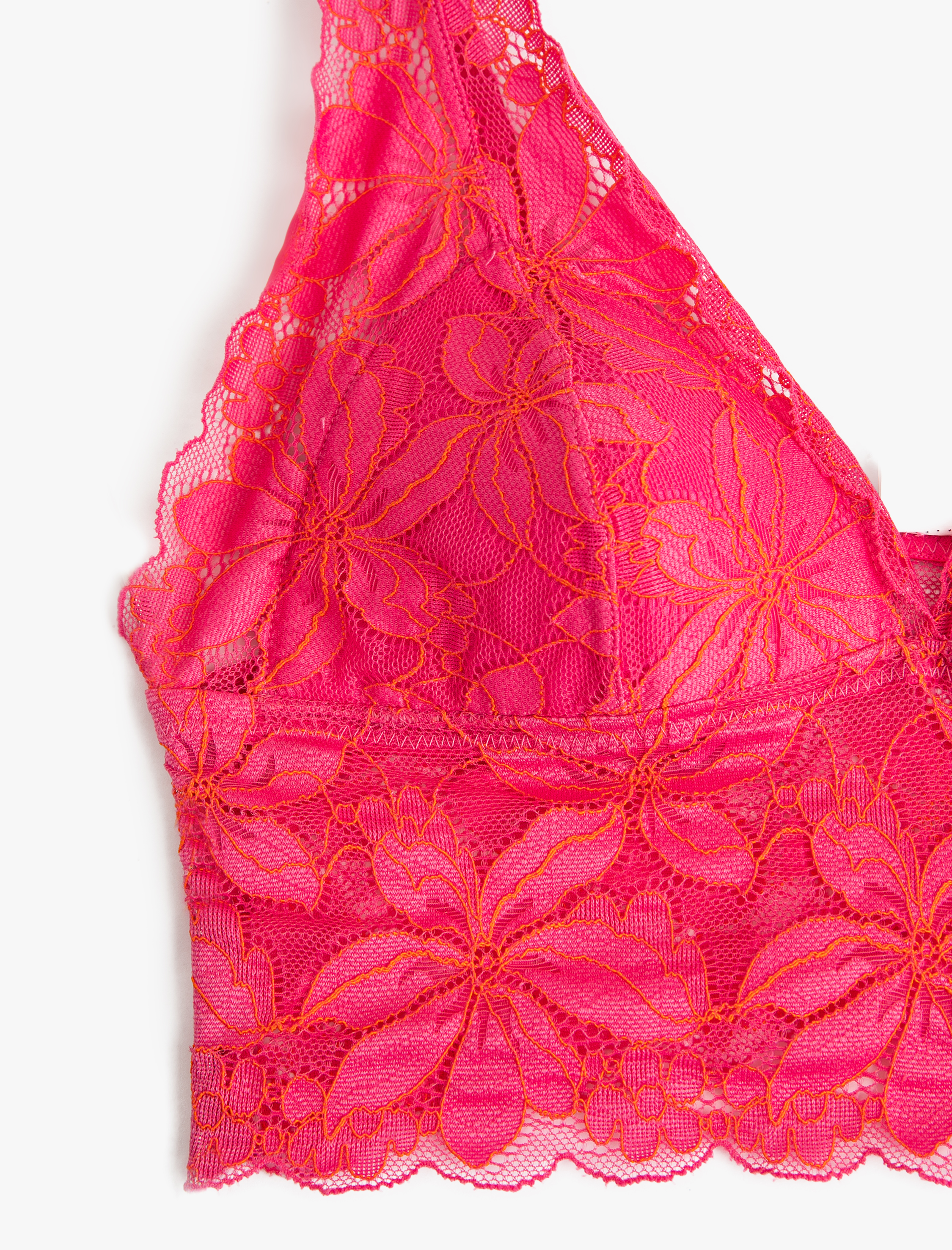   Balensiz Rahat Kalıp Çiçekli Dantelli Bralet Sütyen