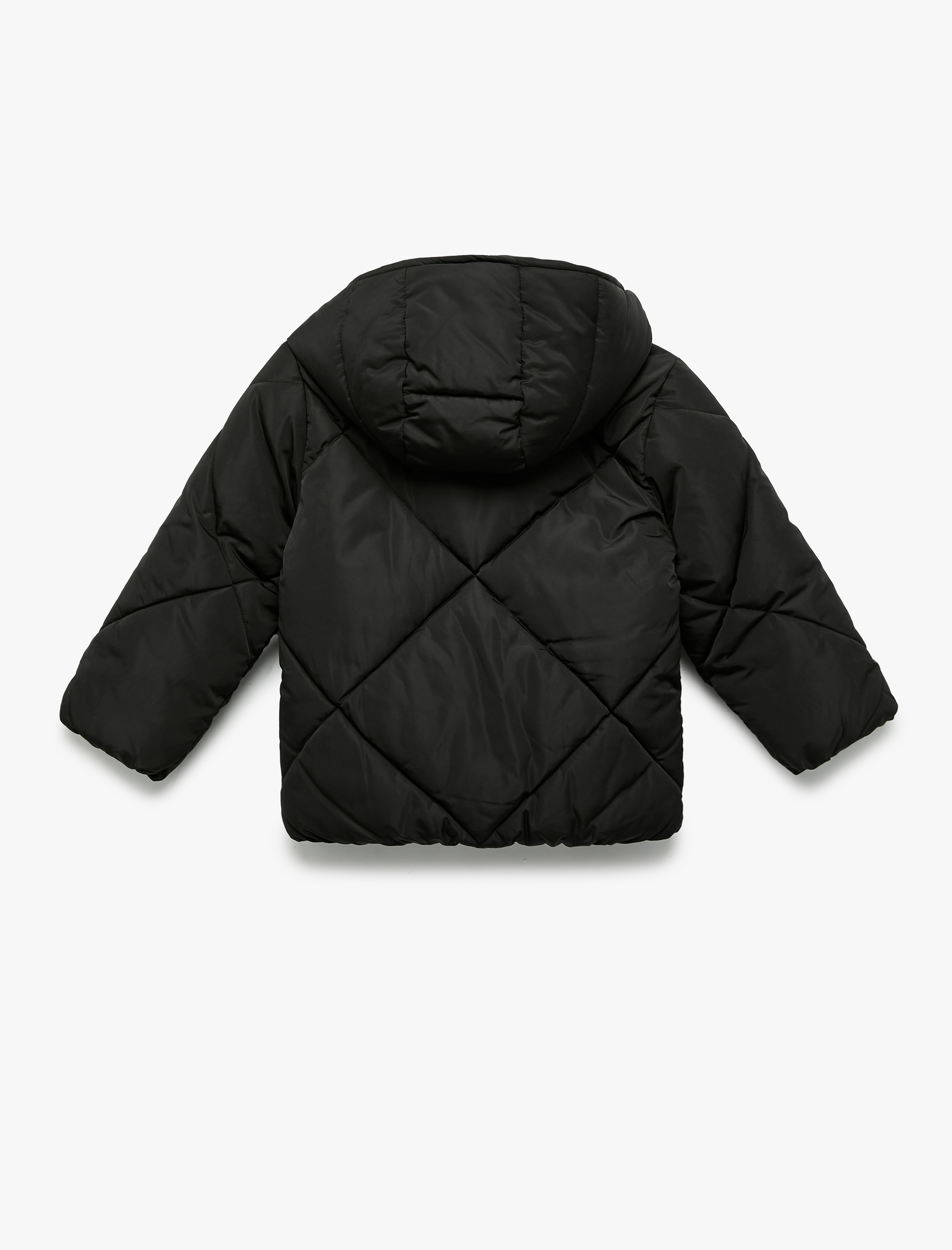  Kız Bebek Uzun Kollu Cepli Kapitone Kapşonlu Mont