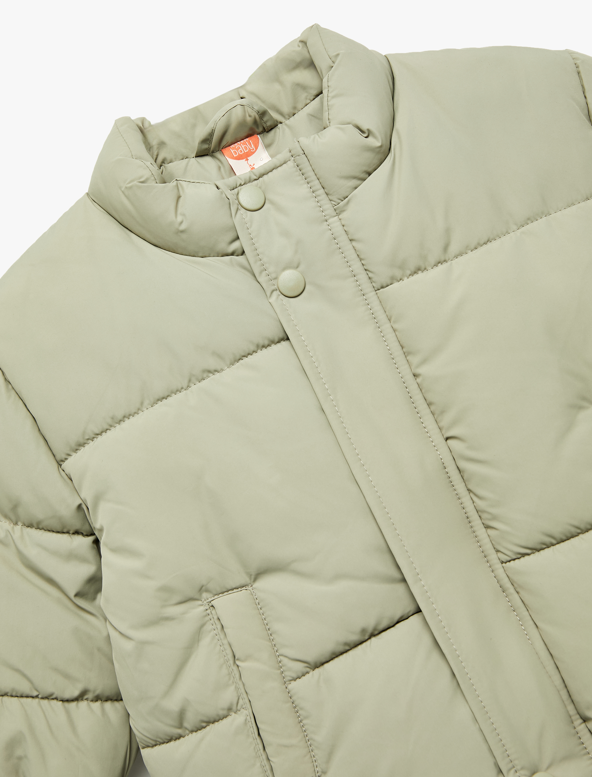  Erkek Bebek Uzun Kollu Cepli Pamuk Astarlı Dik Yaka Şişme Mont