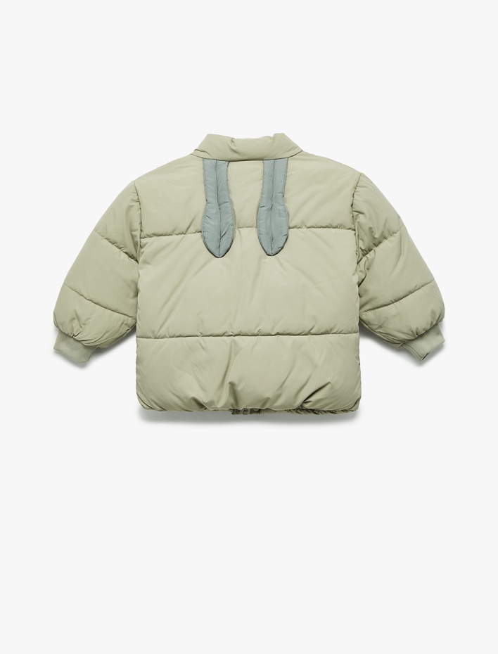 Erkek Bebek Uzun Kollu Cepli Pamuk Astarlı Dik Yaka Şişme Mont