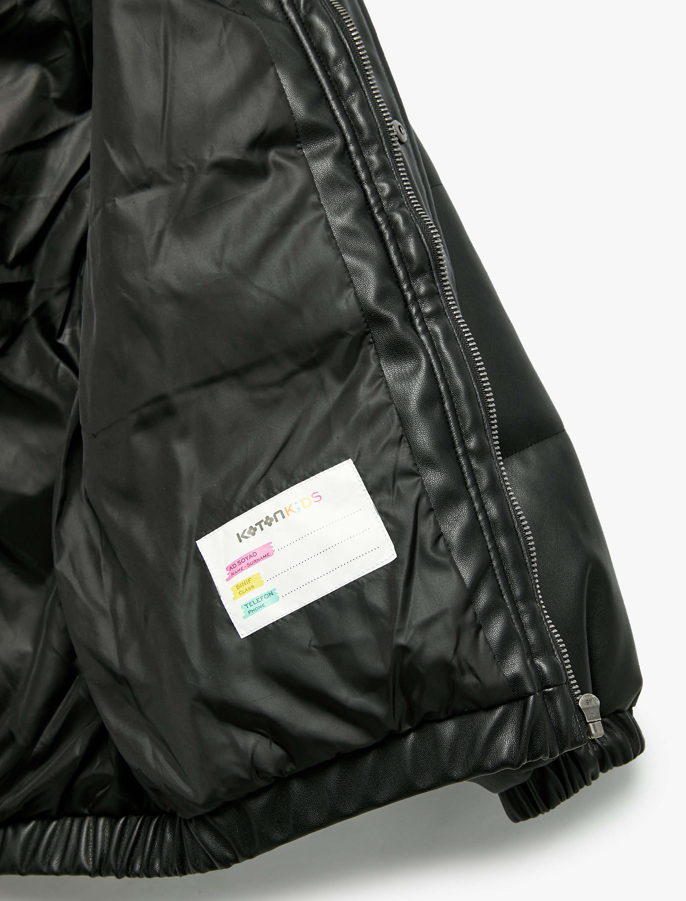  Erkek Çocuk Uzun Kollu Kapşonlu Suni Deri Ceket