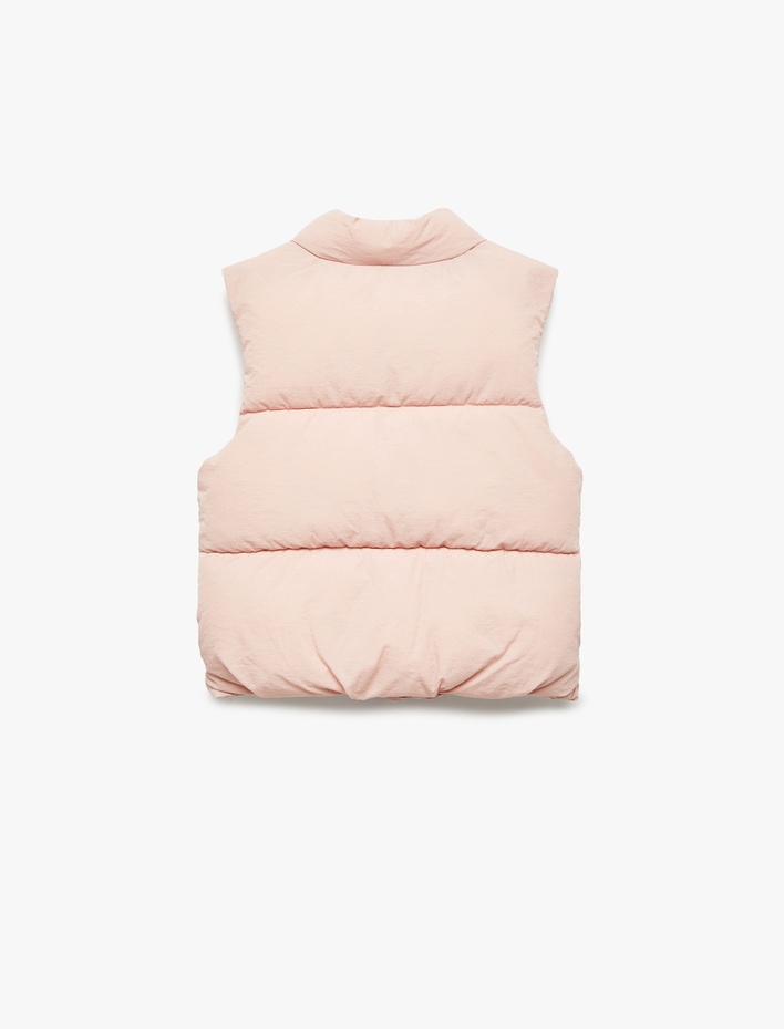 Kız Bebek Dik Yaka Kolsuz Çıtçıt Kapamalı Şişme Yelek