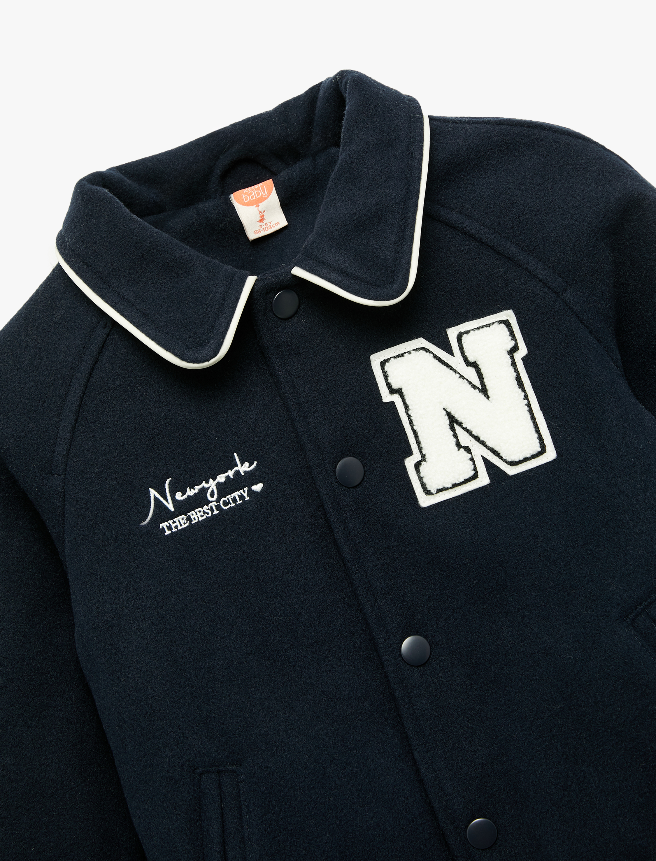  Kız Bebek Uzun Kollu Aplikeli Bebe Yaka Kolej Ceket