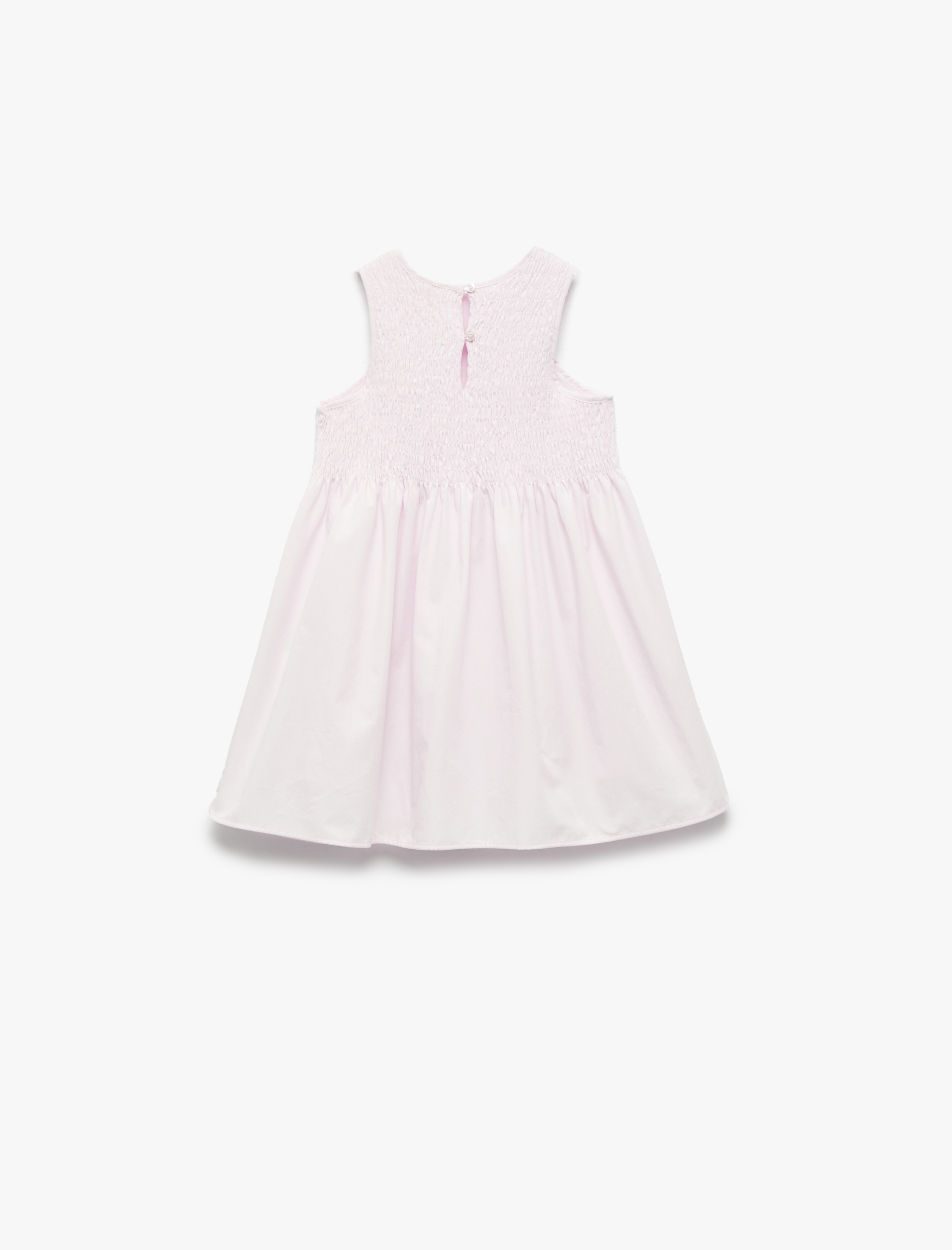  Kız Bebek Pamuklu Kolsuz Bisiklet Yaka Askılı Elbise