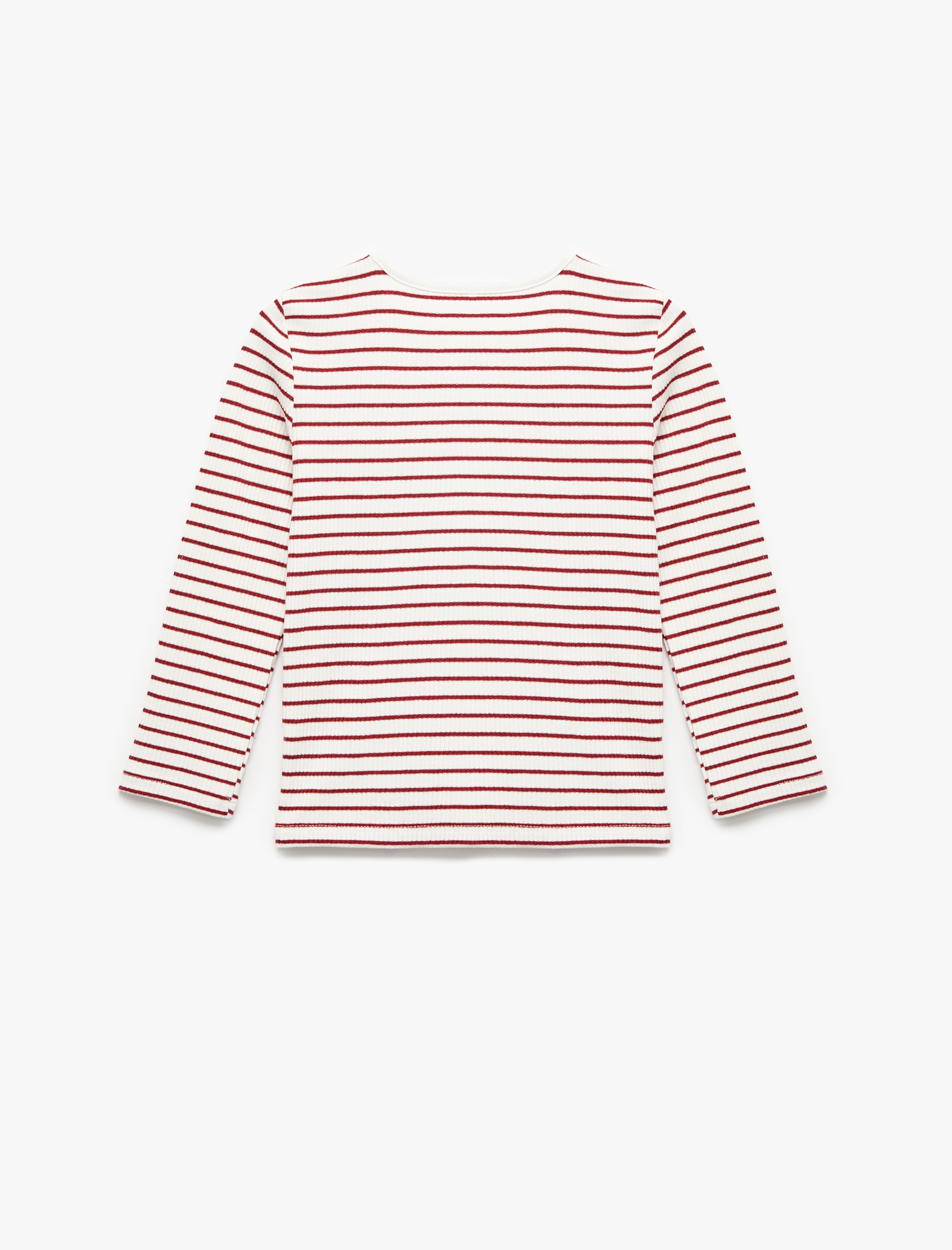  Kız Bebek Uzun Kollu Bisiklet Yaka Kaşkorse Çizgili Tişört