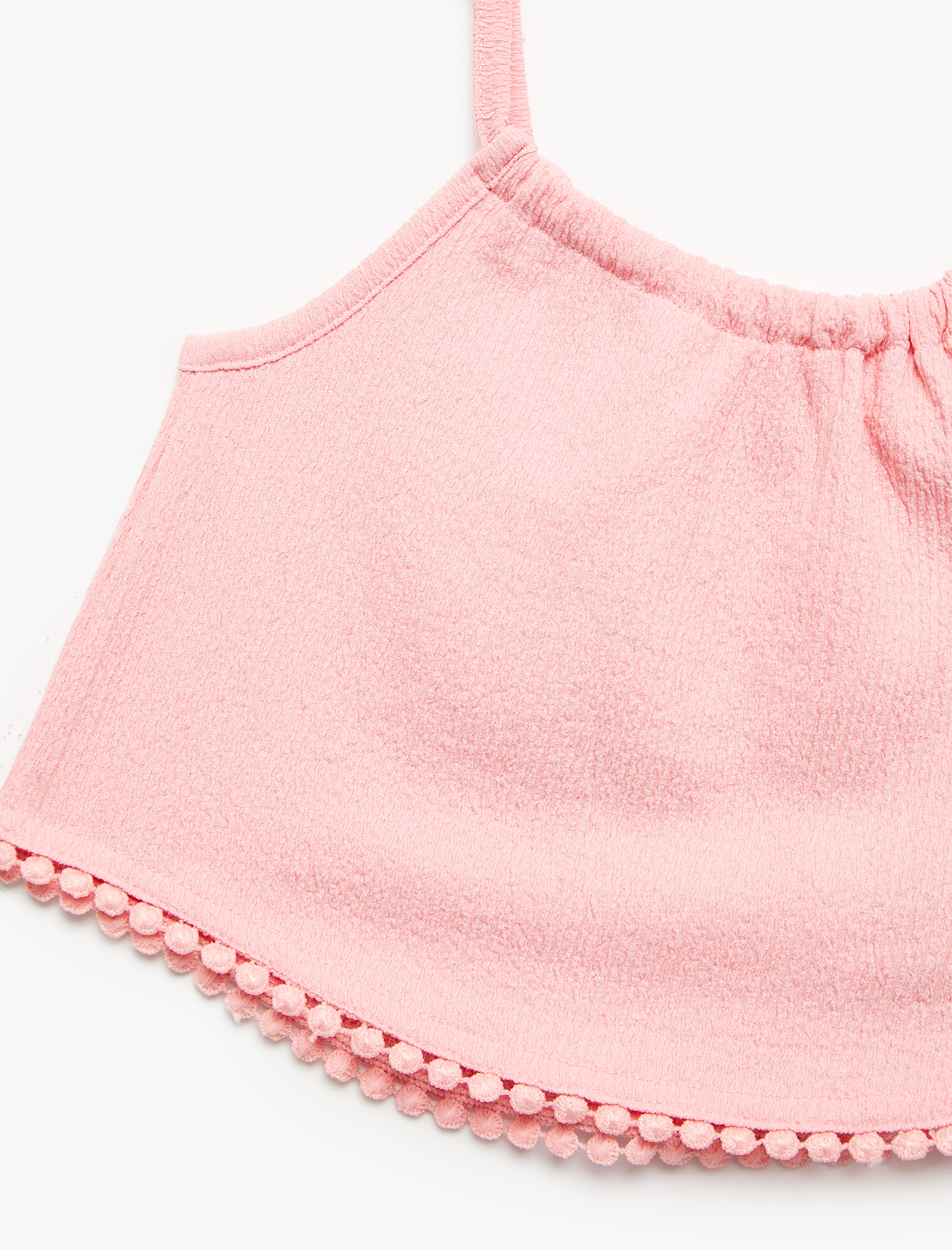  Kız Bebek İnce Askılı Düğme Detaylı Kolsuz Bluz