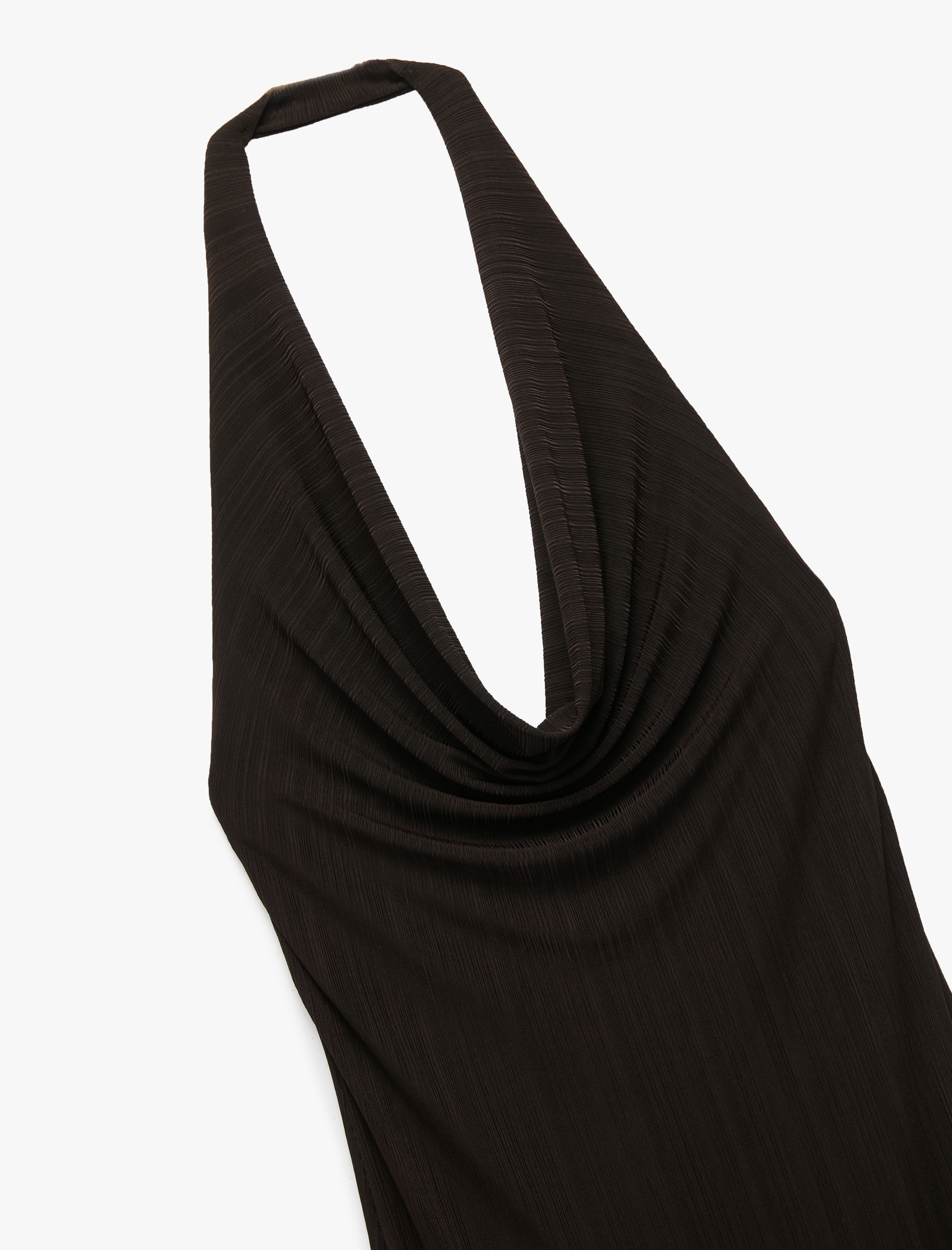   Slim Fit Sırt Dekolteli Derin Degaje Yaka Midi Bodycon Elbise