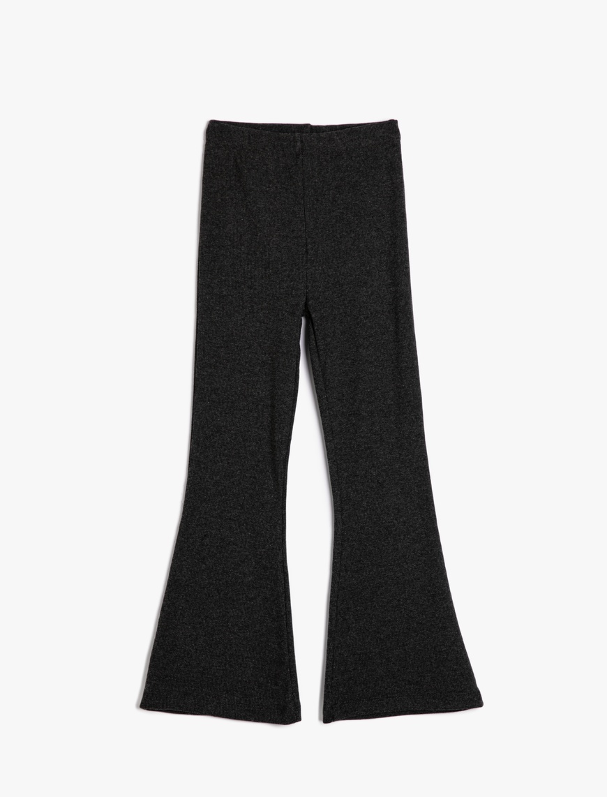  Kız Çocuk Basic İspanyol Paça Pantolon Beli Lastikli