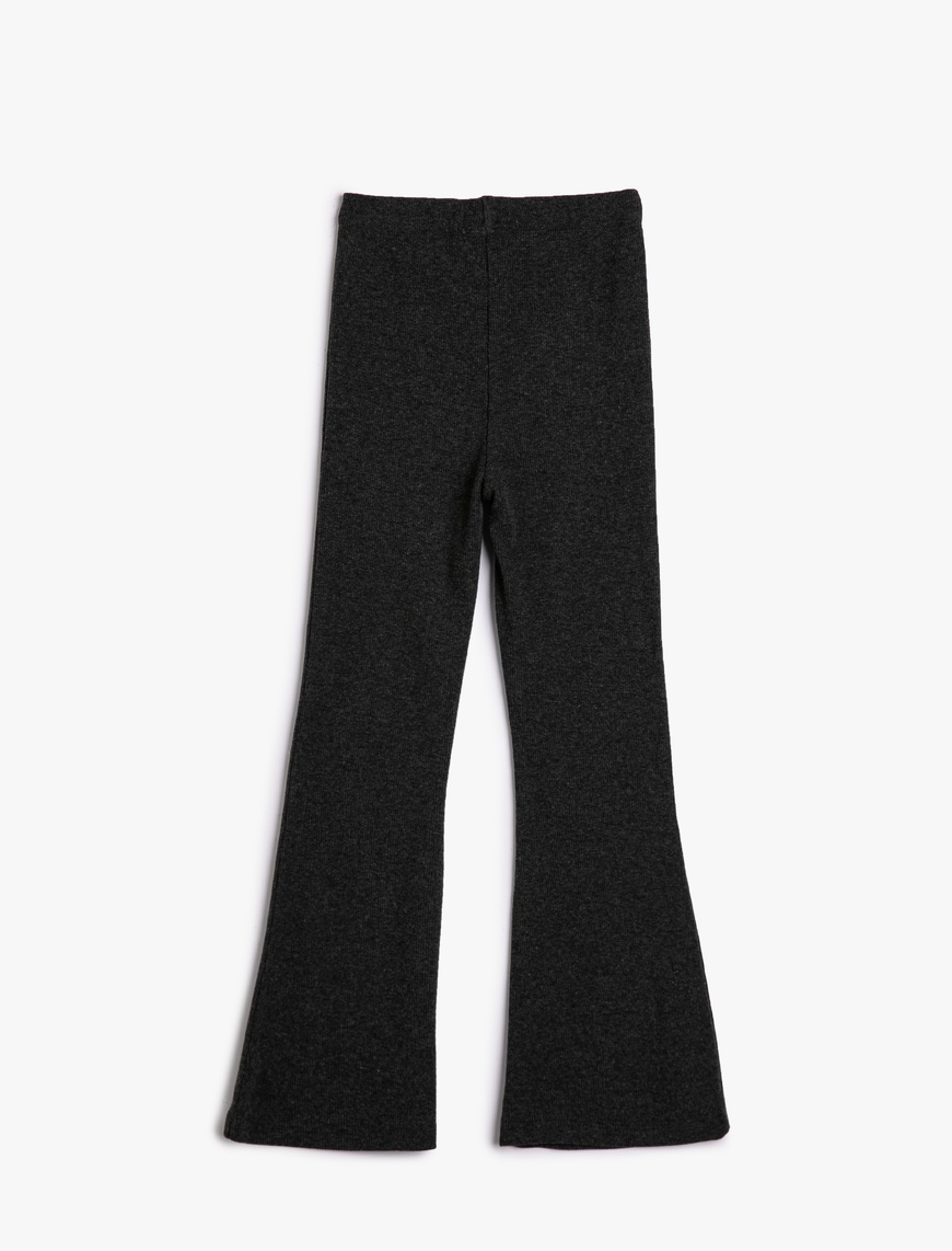  Kız Çocuk Basic İspanyol Paça Pantolon Beli Lastikli
