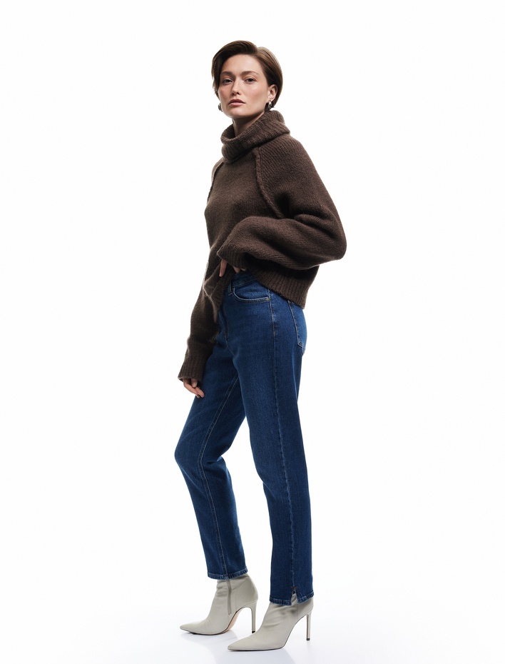  Normal Bel Kısa Düz Paça Dar Kalıp Jean Pantolon - Slim Straight Jeans