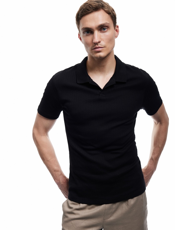 Kısa Kollu Pamuklu Slim Fit Polo Yaka Tişört
