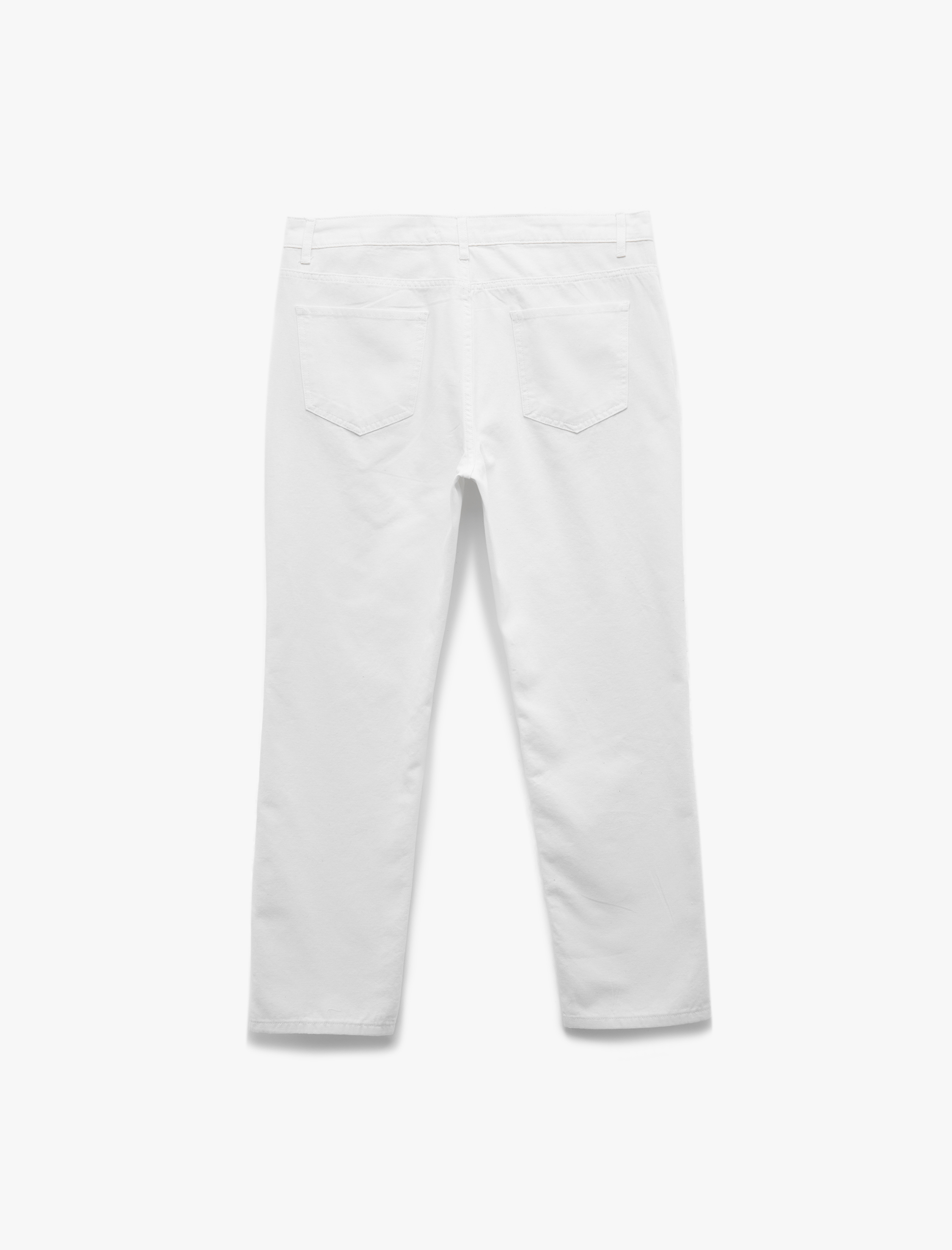   Pamuklu Cep Detaylı Regular Fit Düğmeli Kanvas Pantolon