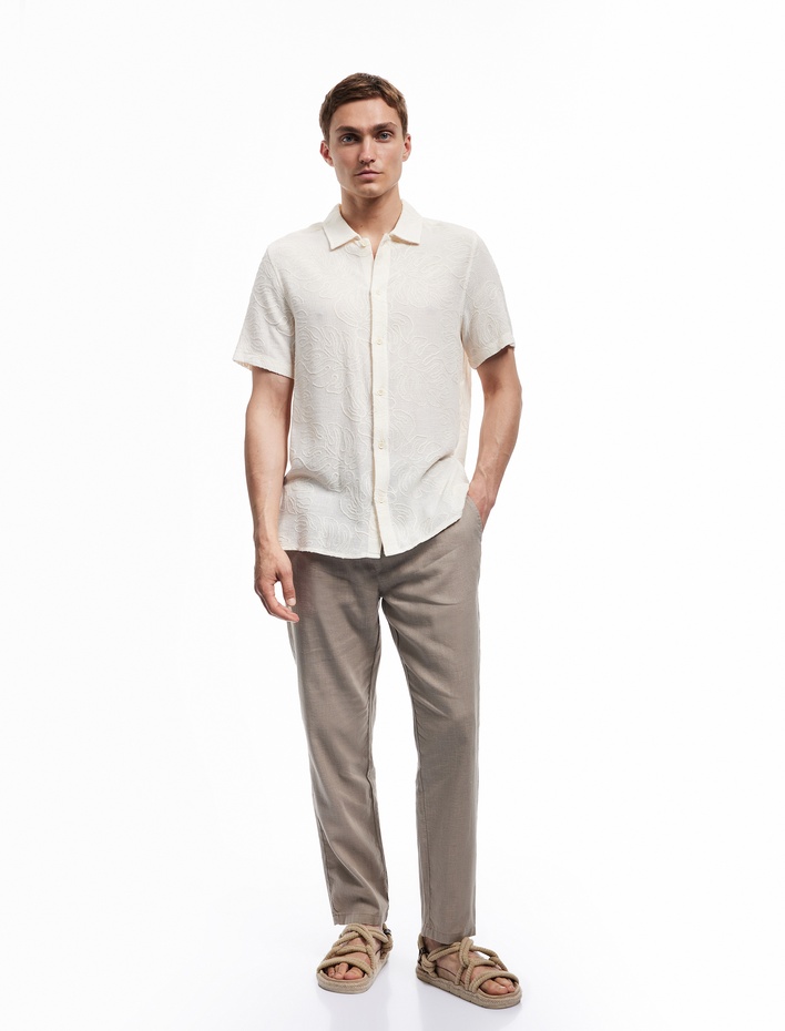  Cep Detaylı Regular Fit Beli Bağcıklı Pantolon