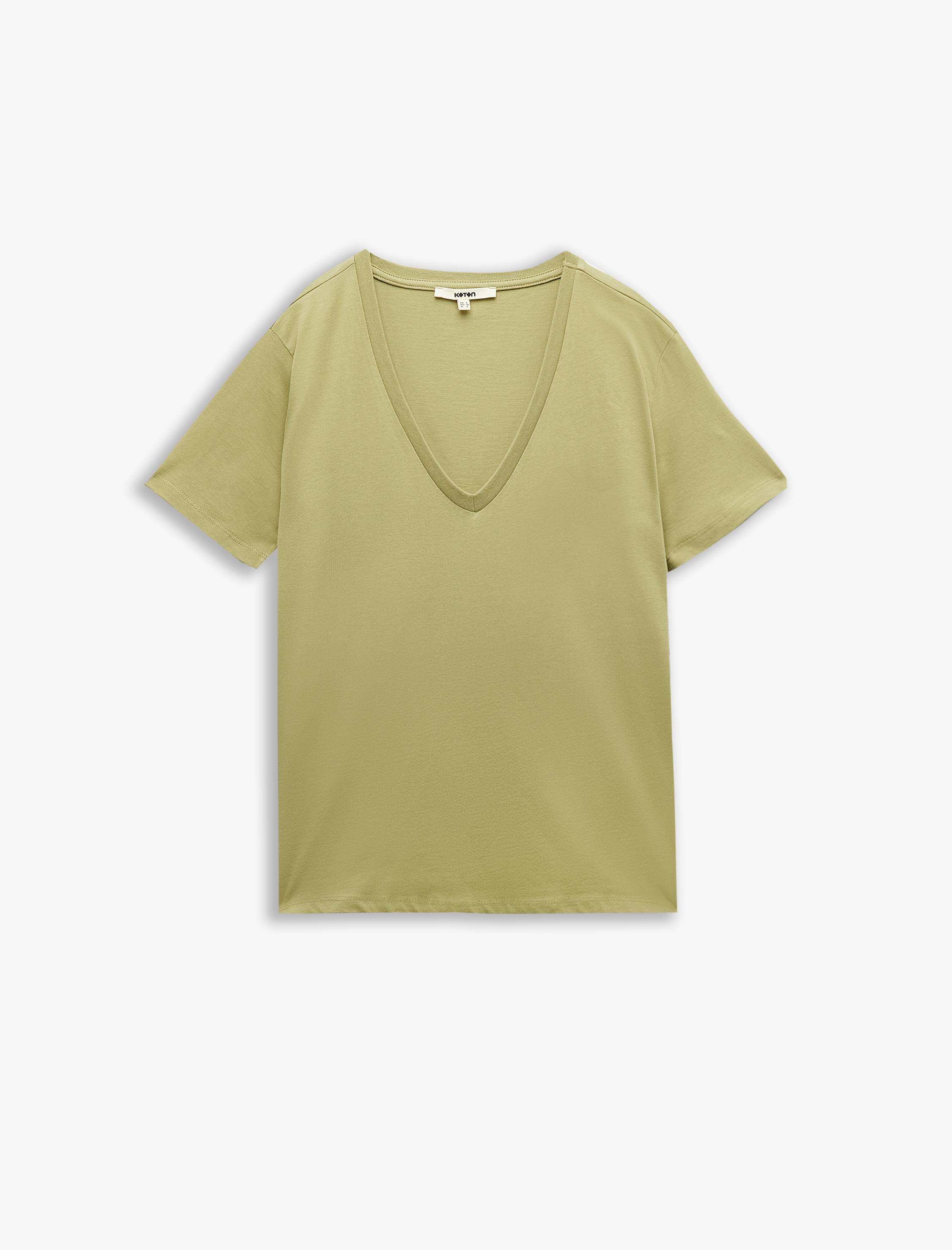   Pamuklu 7'li Kısa Kollu Kadın V Yaka Tişört Seti