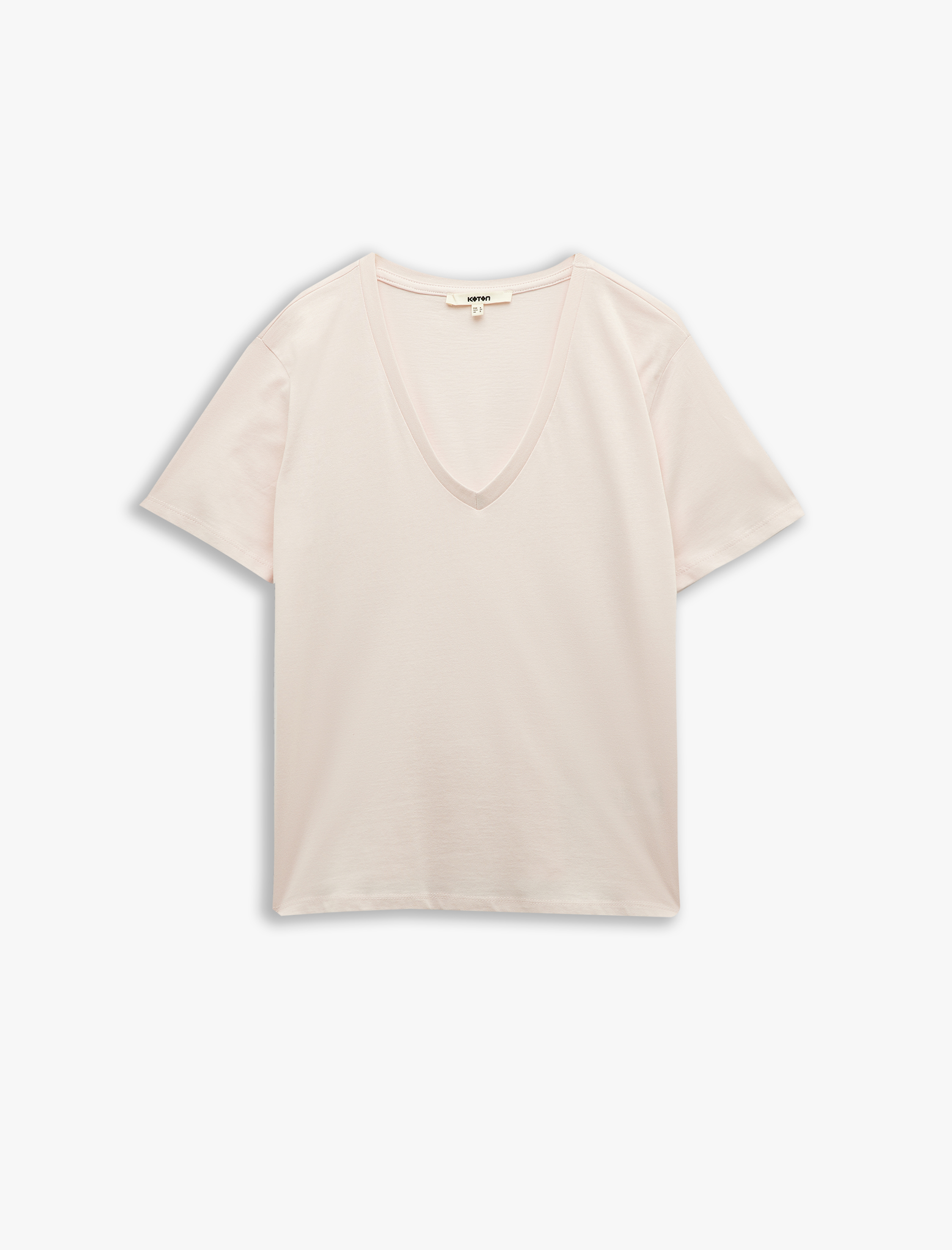   Pamuklu 7'li Kısa Kollu Kadın V Yaka Tişört Seti