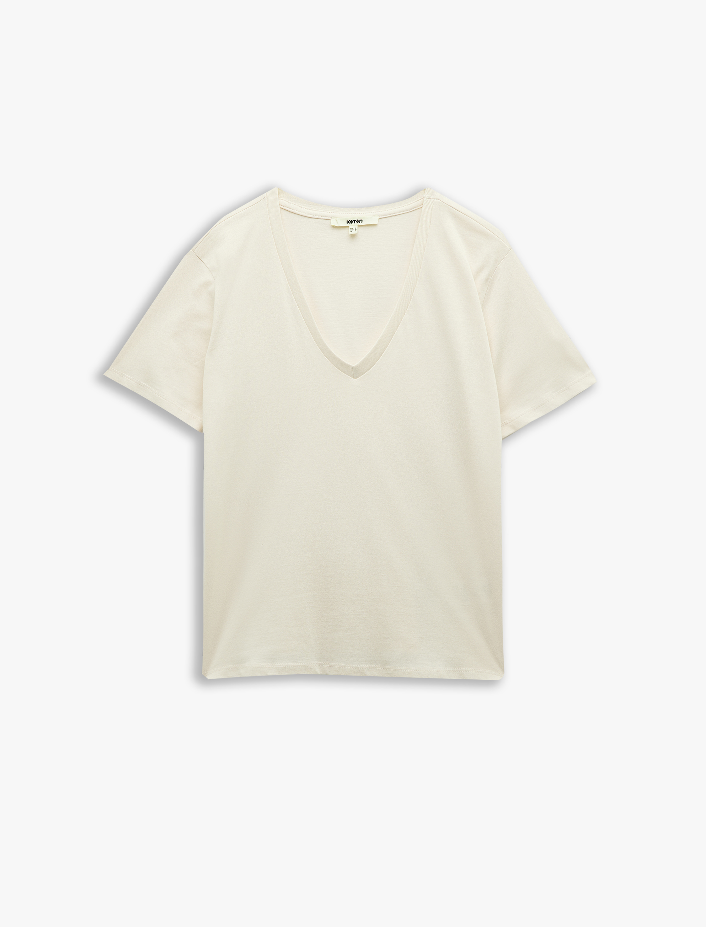   Pamuklu 7'li Kısa Kollu Kadın V Yaka Tişört Seti