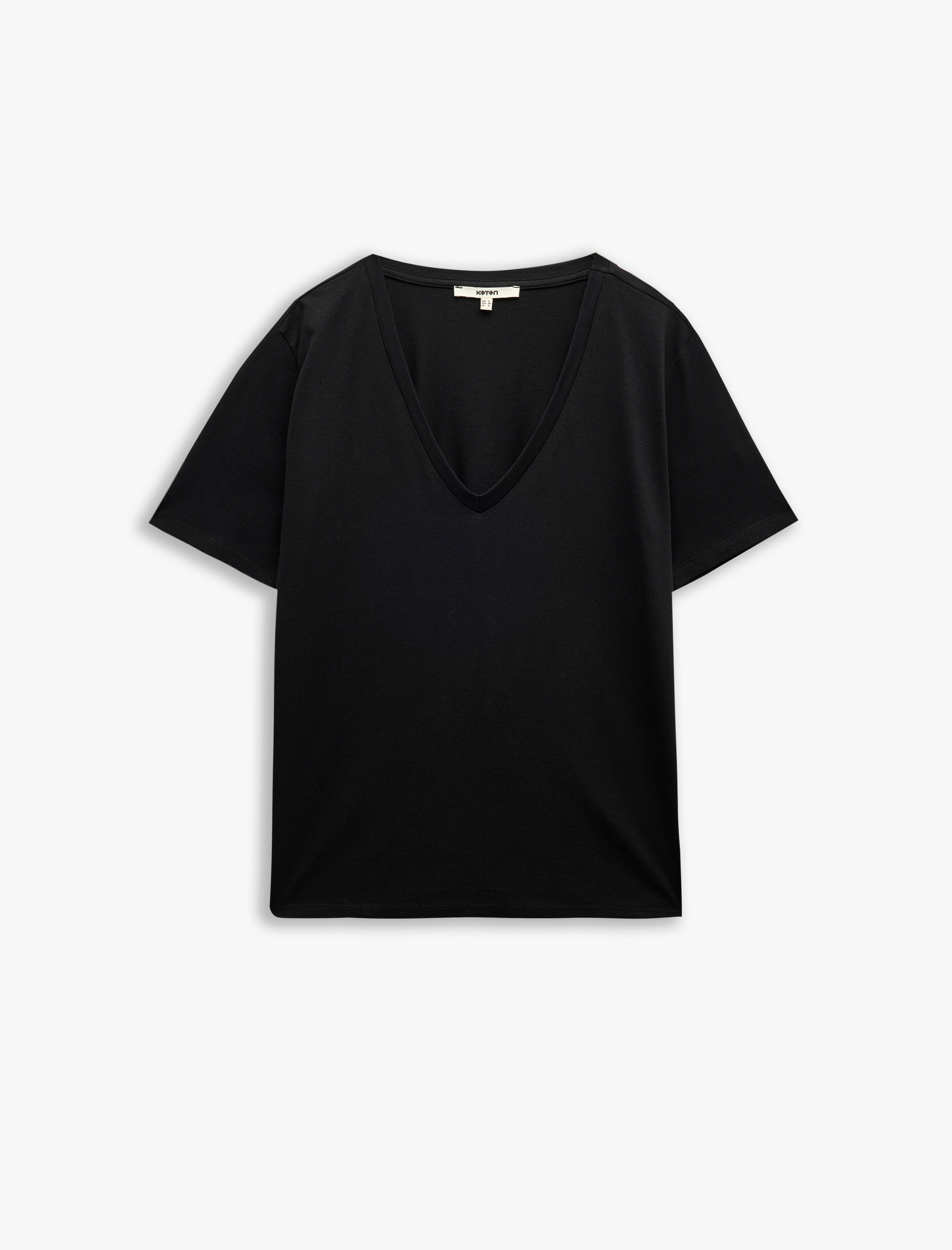   Pamuklu 7'li Kısa Kollu Kadın V Yaka Tişört Seti