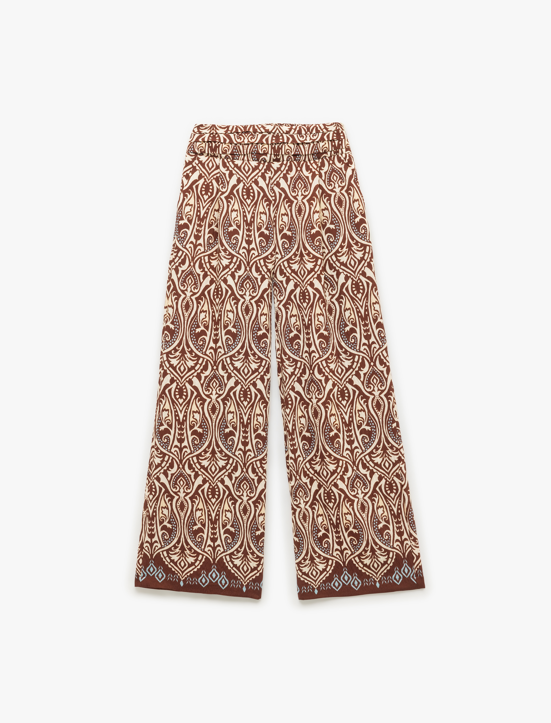   Koton X Melis Ağazat - Viskon Kumaş Etnik Desenli Geniş Paça Pantolon
