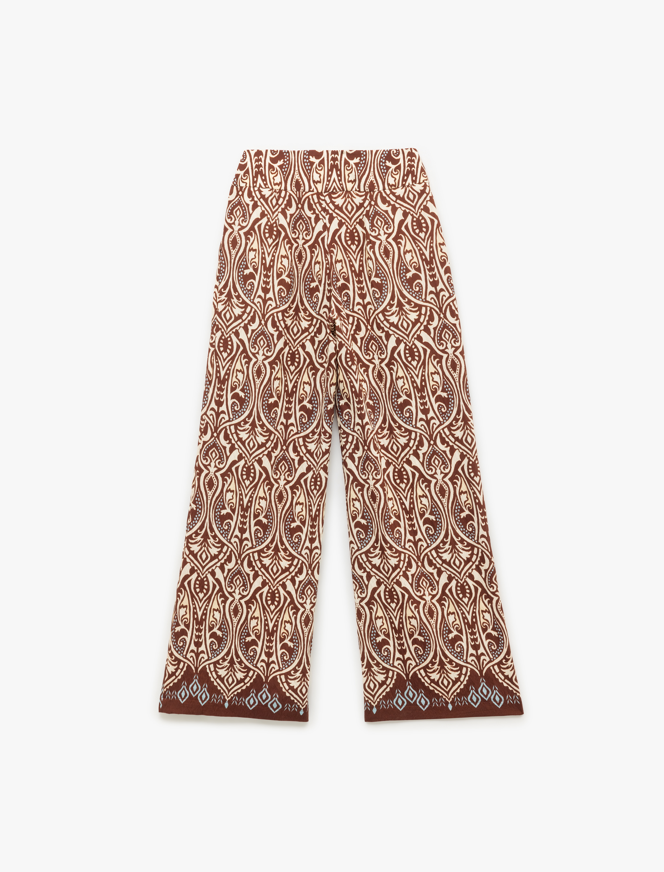   Koton X Melis Ağazat - Viskon Kumaş Etnik Desenli Geniş Paça Pantolon
