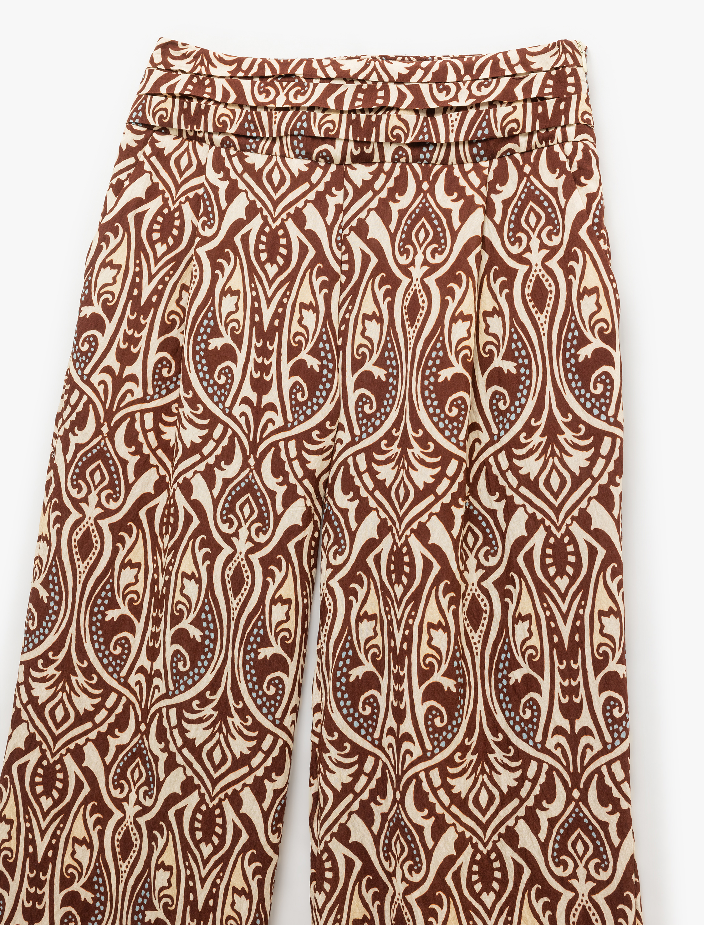   Koton X Melis Ağazat - Viskon Kumaş Etnik Desenli Geniş Paça Pantolon