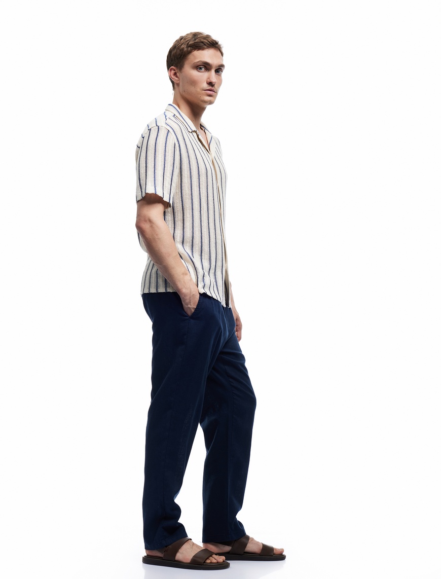   Cep Detaylı Regular Fit Beli Bağcıklı Yazlık Pantolon