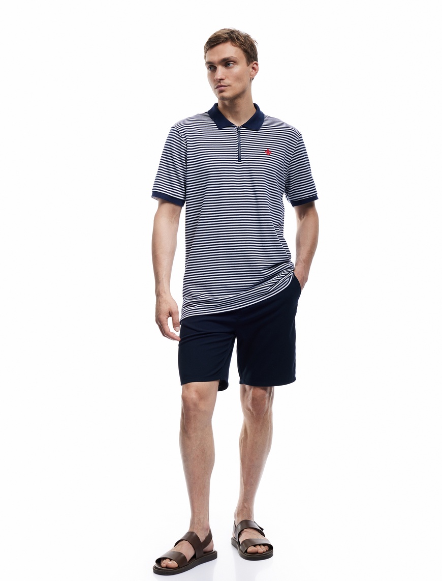   Regular Fit Kısa Kollu Fermuarlı Polo Yaka Tişört