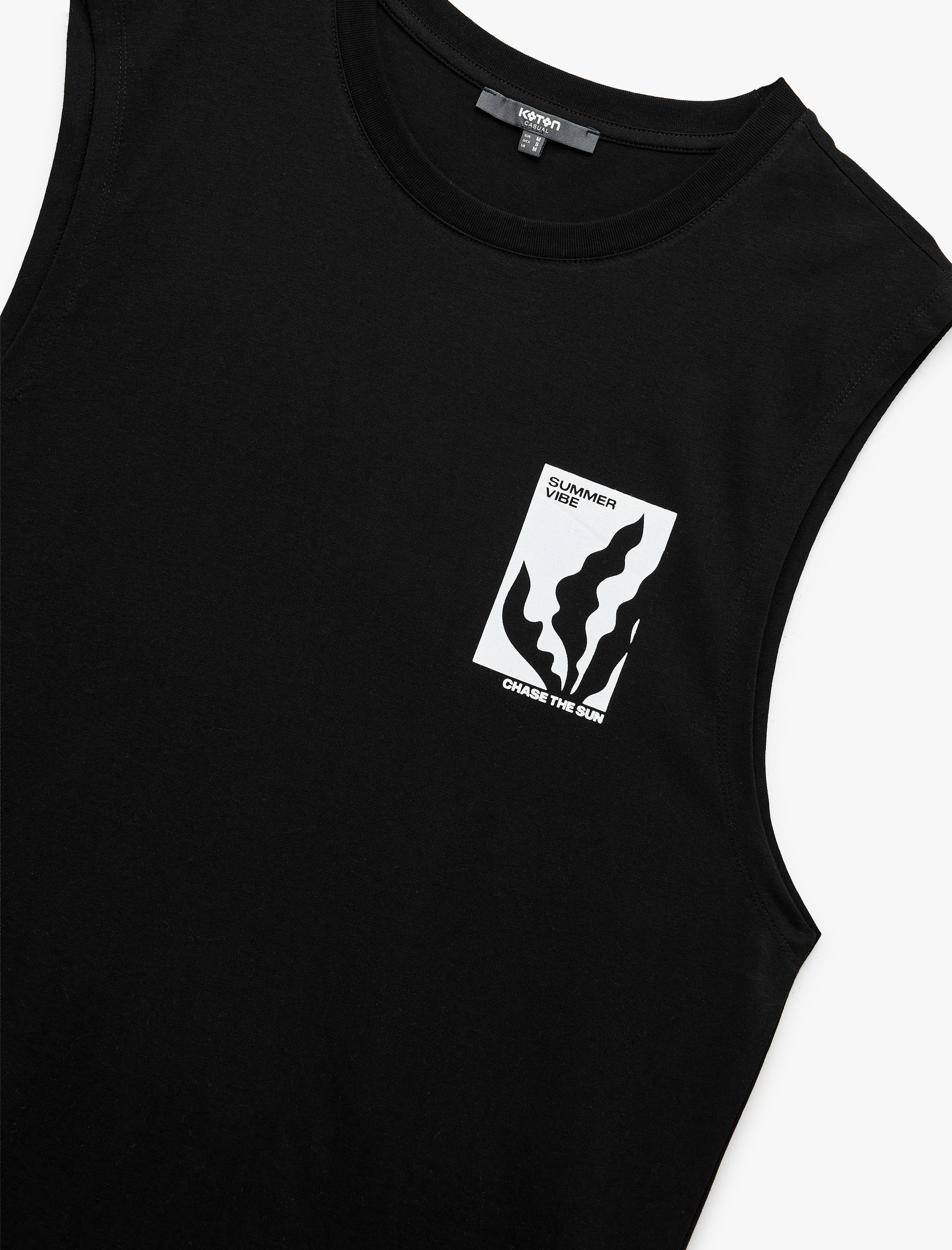   Bisiklet Yaka Pamuklu Yaz Baskılı Kolsuz Atlet