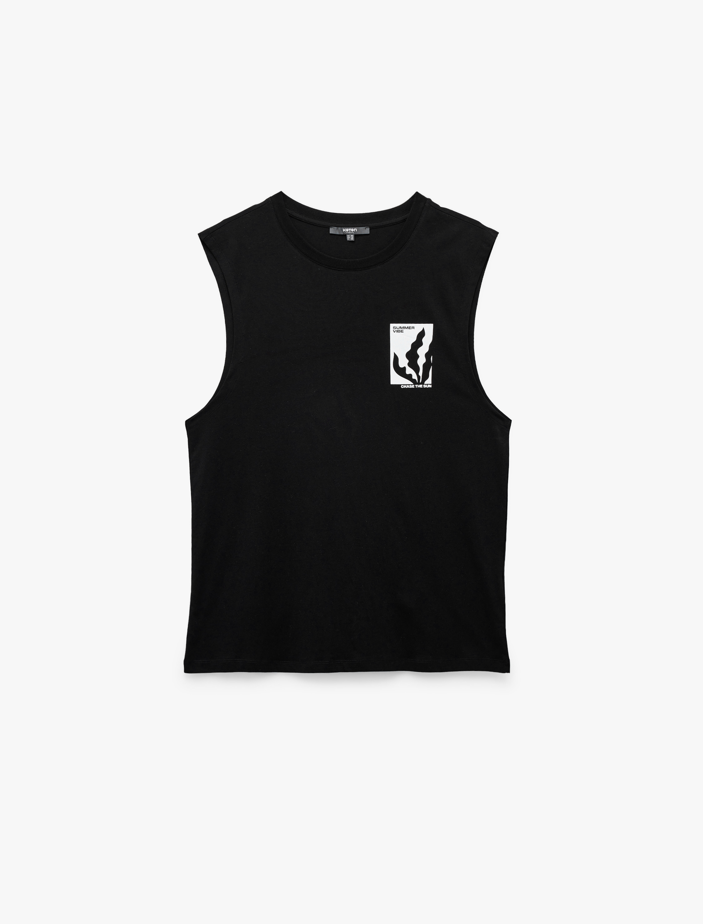   Bisiklet Yaka Pamuklu Yaz Baskılı Kolsuz Atlet