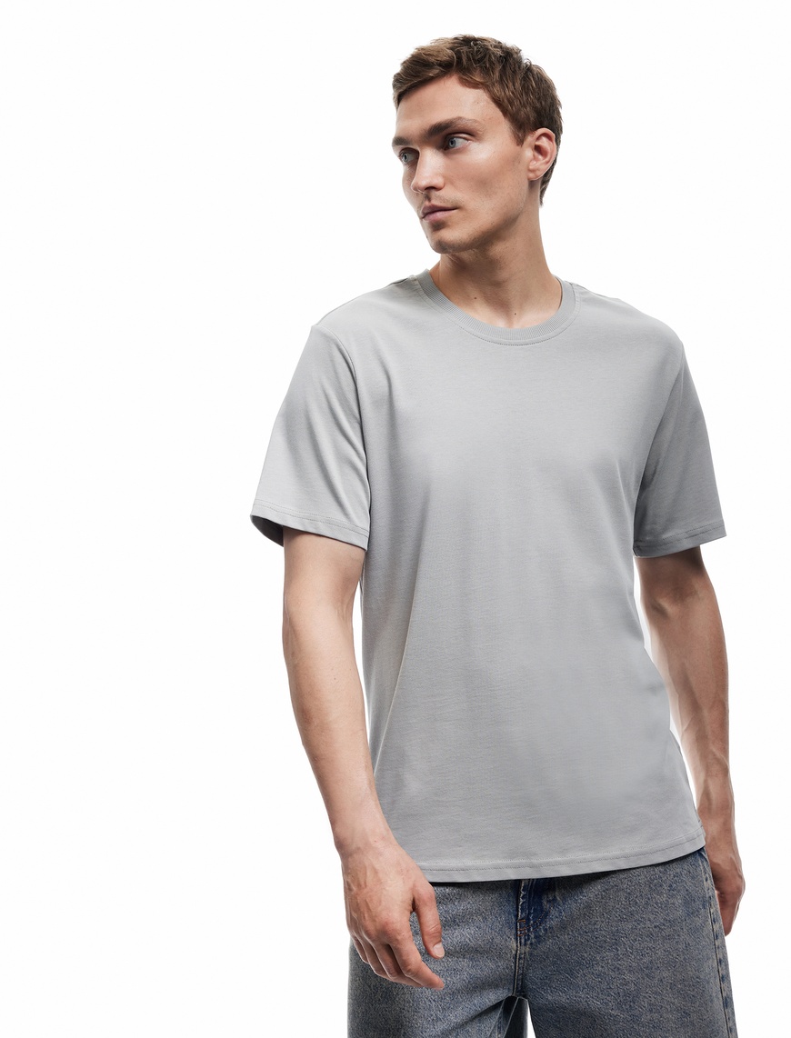   Bisiklet Yaka Regular Fit Pamuklu Kısa Kollu Tişört