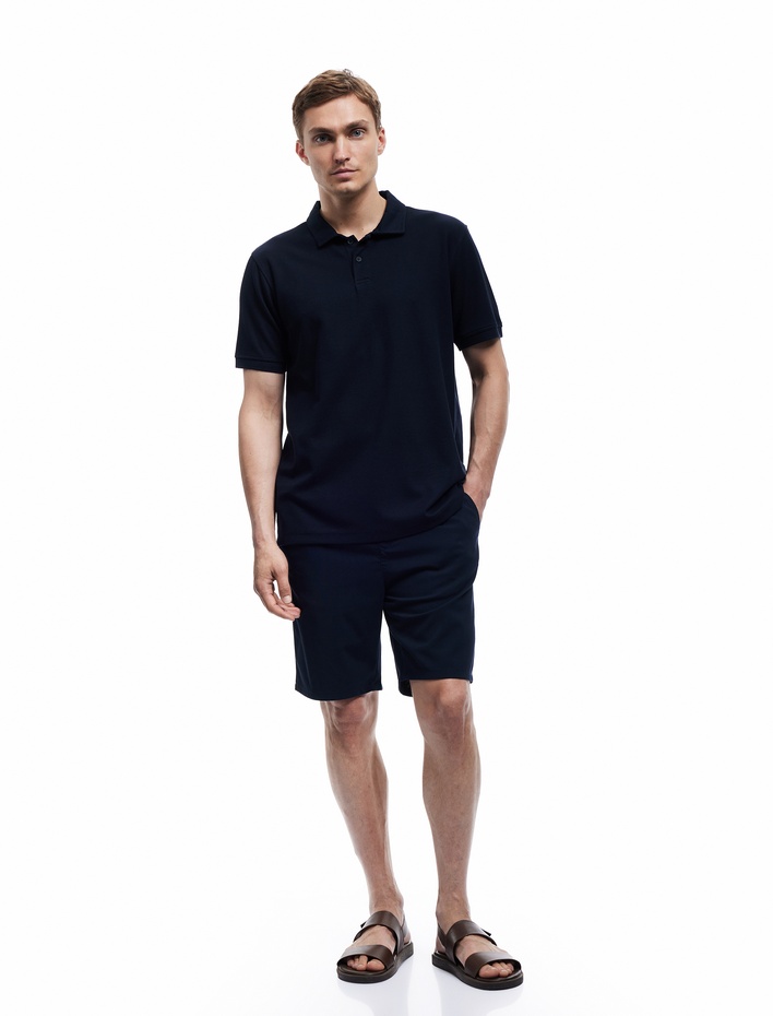  Pamuklu Düğmeli Regular Fit Kısa Kollu Polo Yaka Tişört