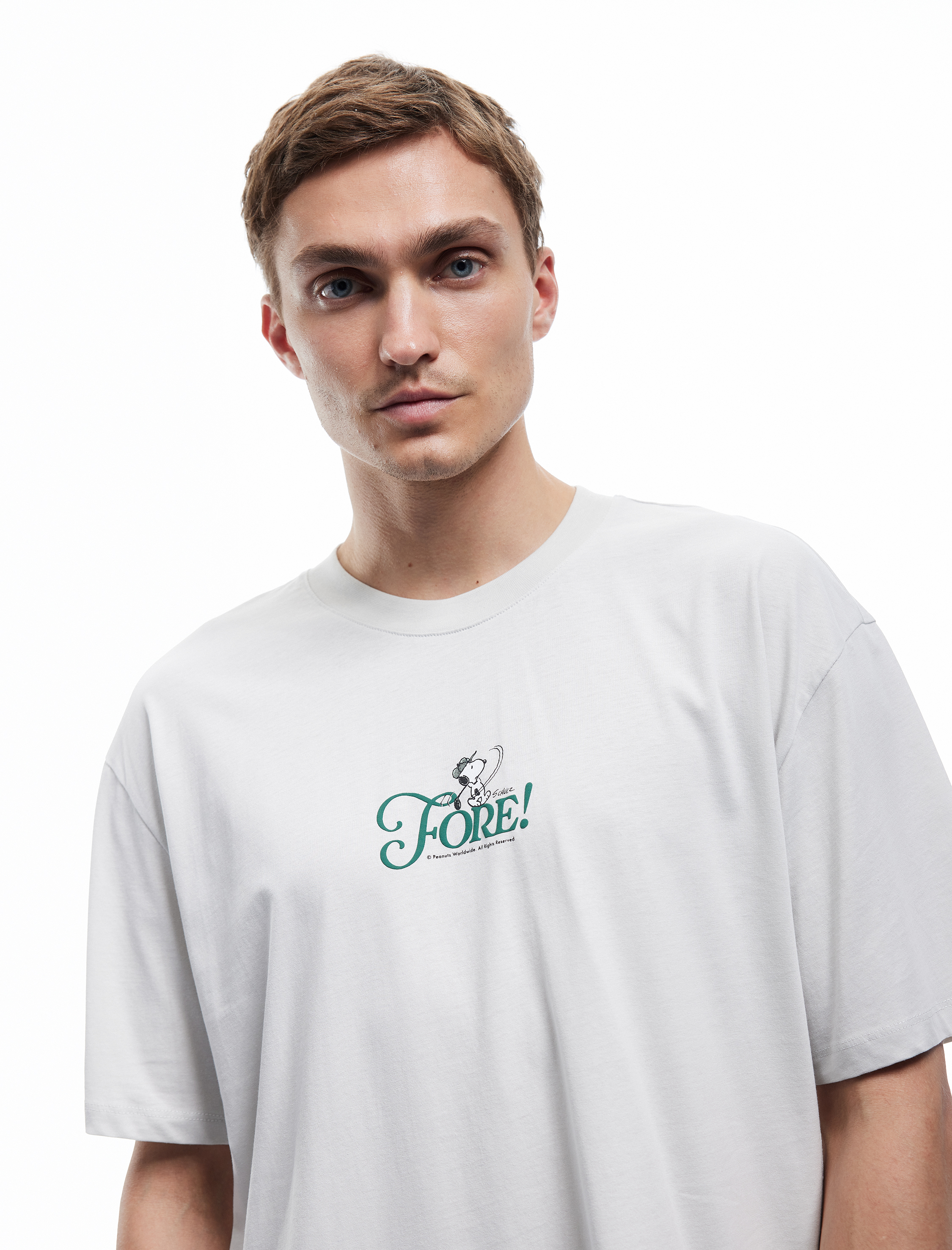   Oversize Pamuklu Kısa Kollu Lisanslı Snoopy Baskılı Tişört