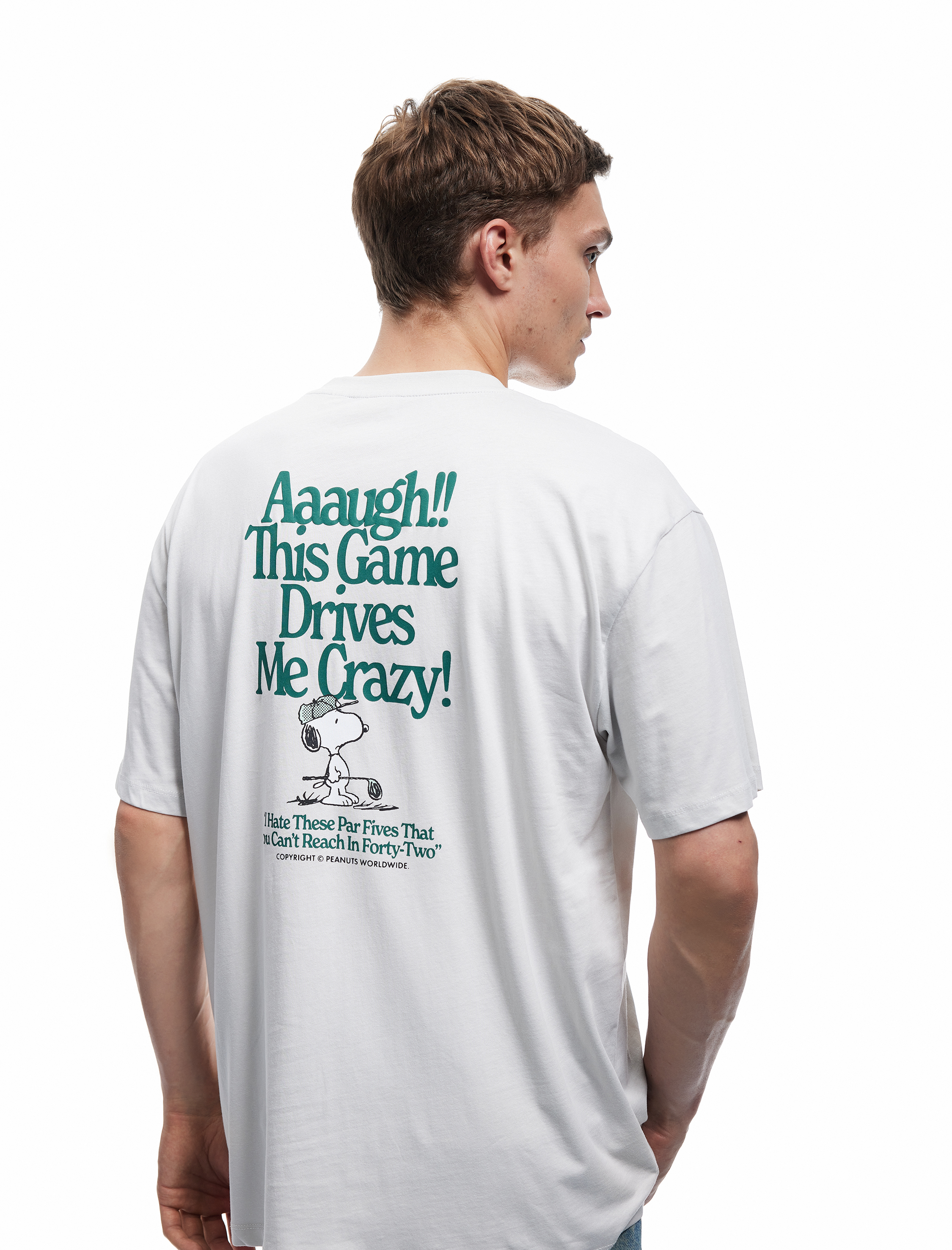   Oversize Pamuklu Kısa Kollu Lisanslı Snoopy Baskılı Tişört