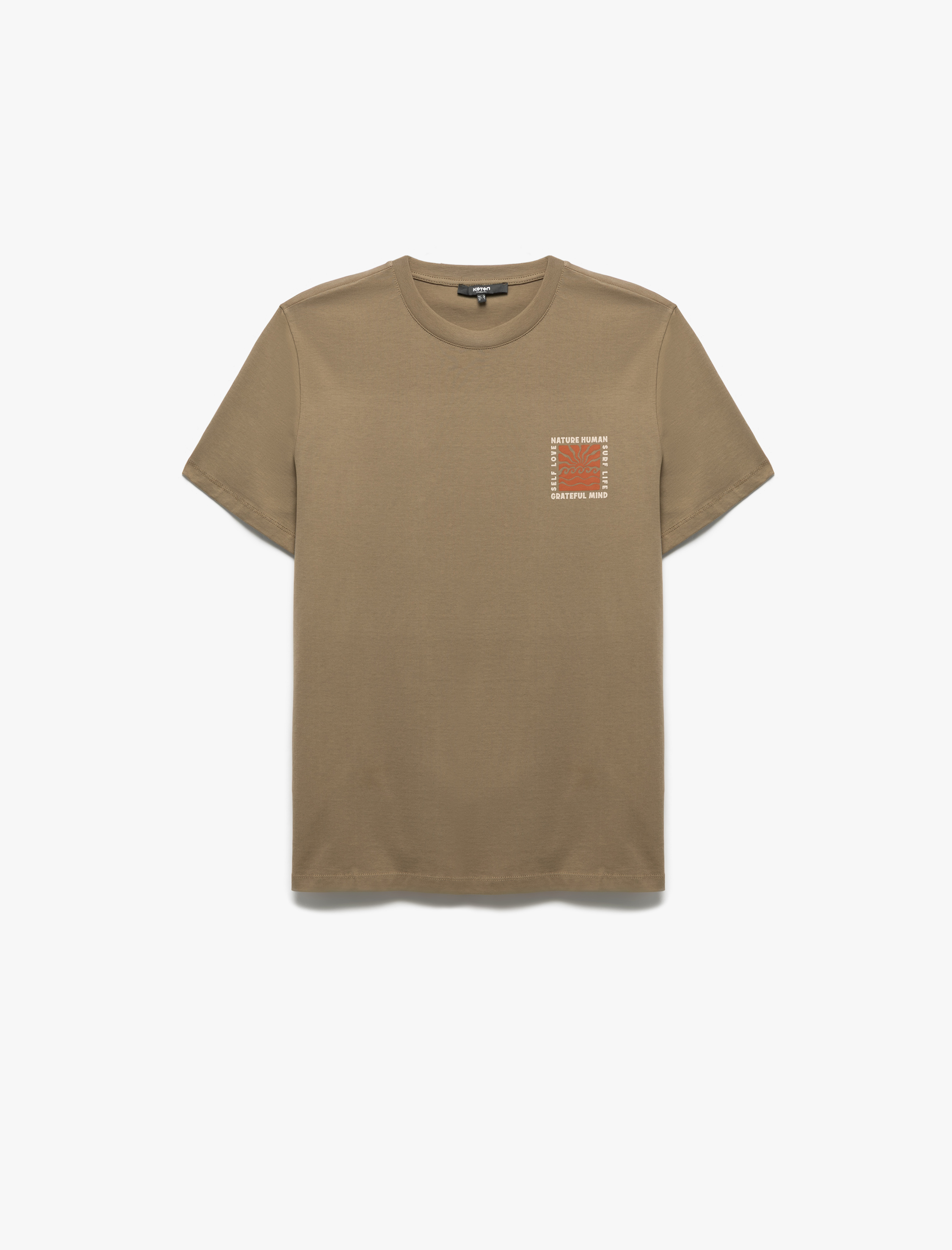   Kısa Kollu Bisiklet Yaka Regular Fit Pamuklu Arkası Baskılı Tişört