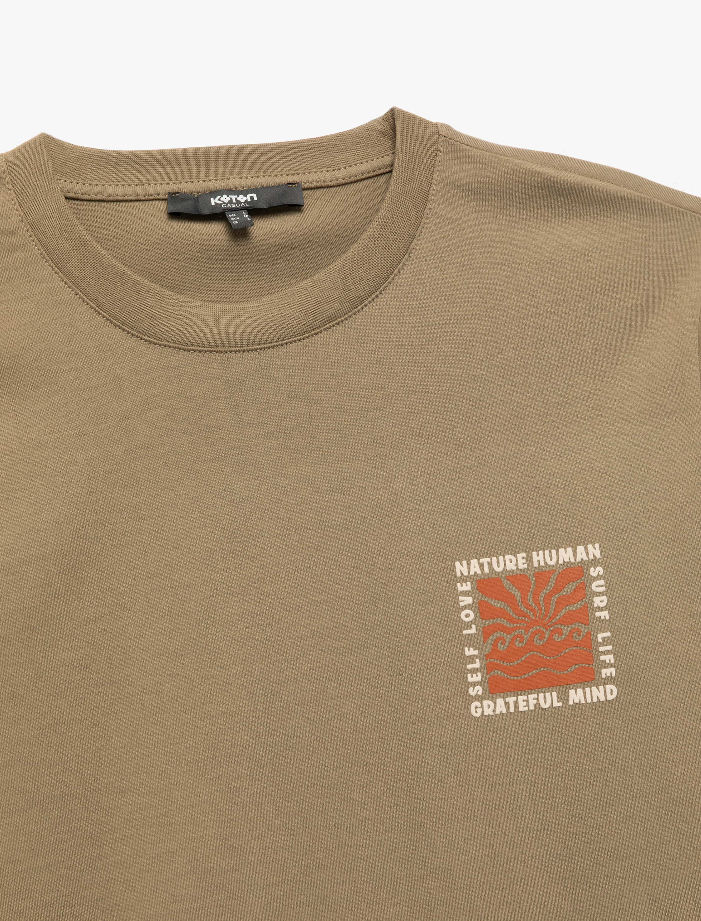   Kısa Kollu Bisiklet Yaka Regular Fit Pamuklu Arkası Baskılı Tişört