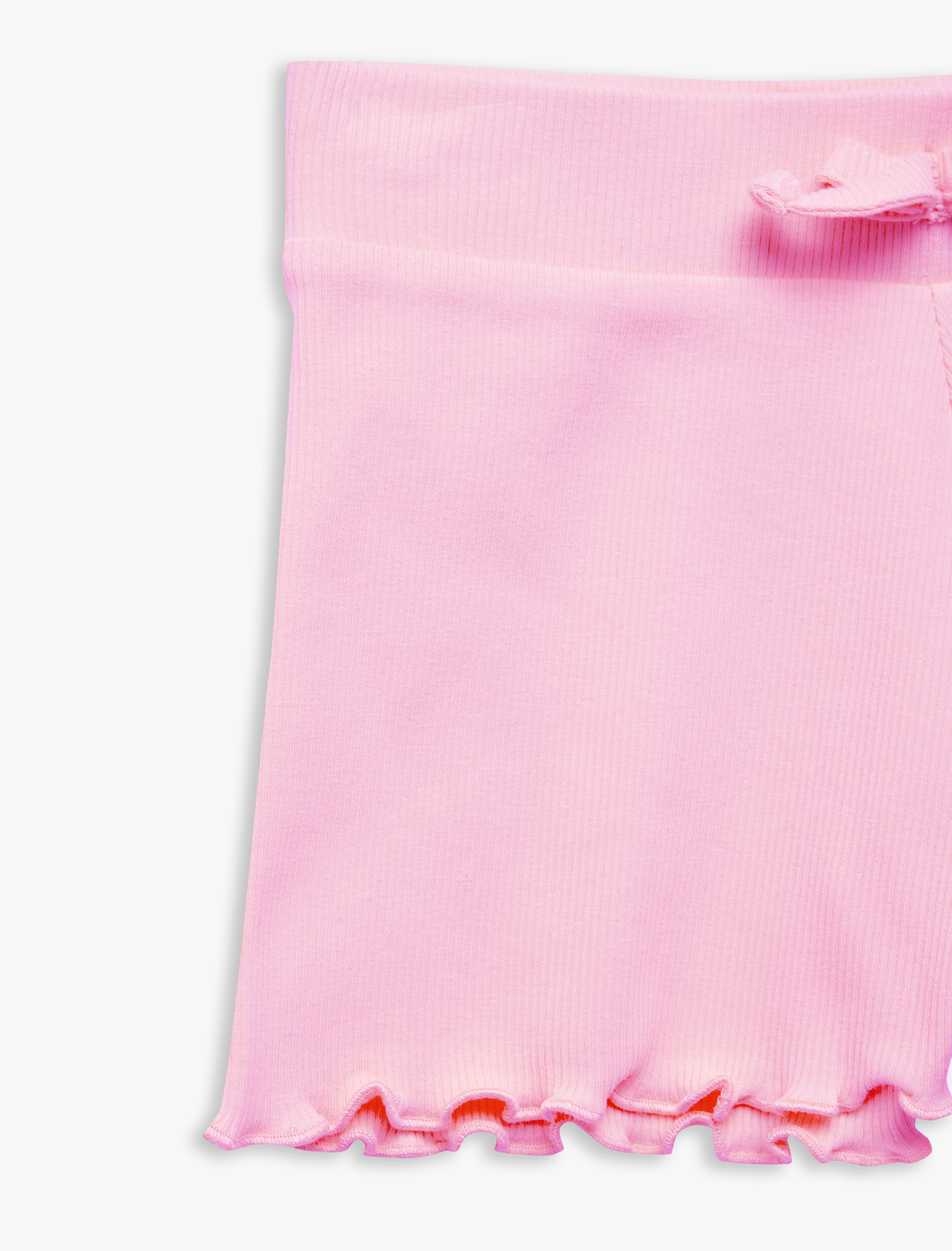  Kız Çocuk Kaşkorse Pamuklu Fiyonklu Mini Şort