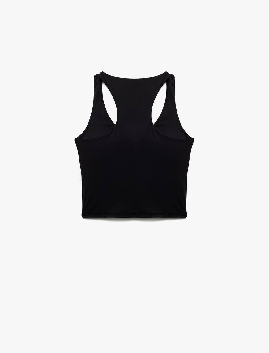   U Yaka Kolsuz Slim Fit İnterlok Sporcu Atleti