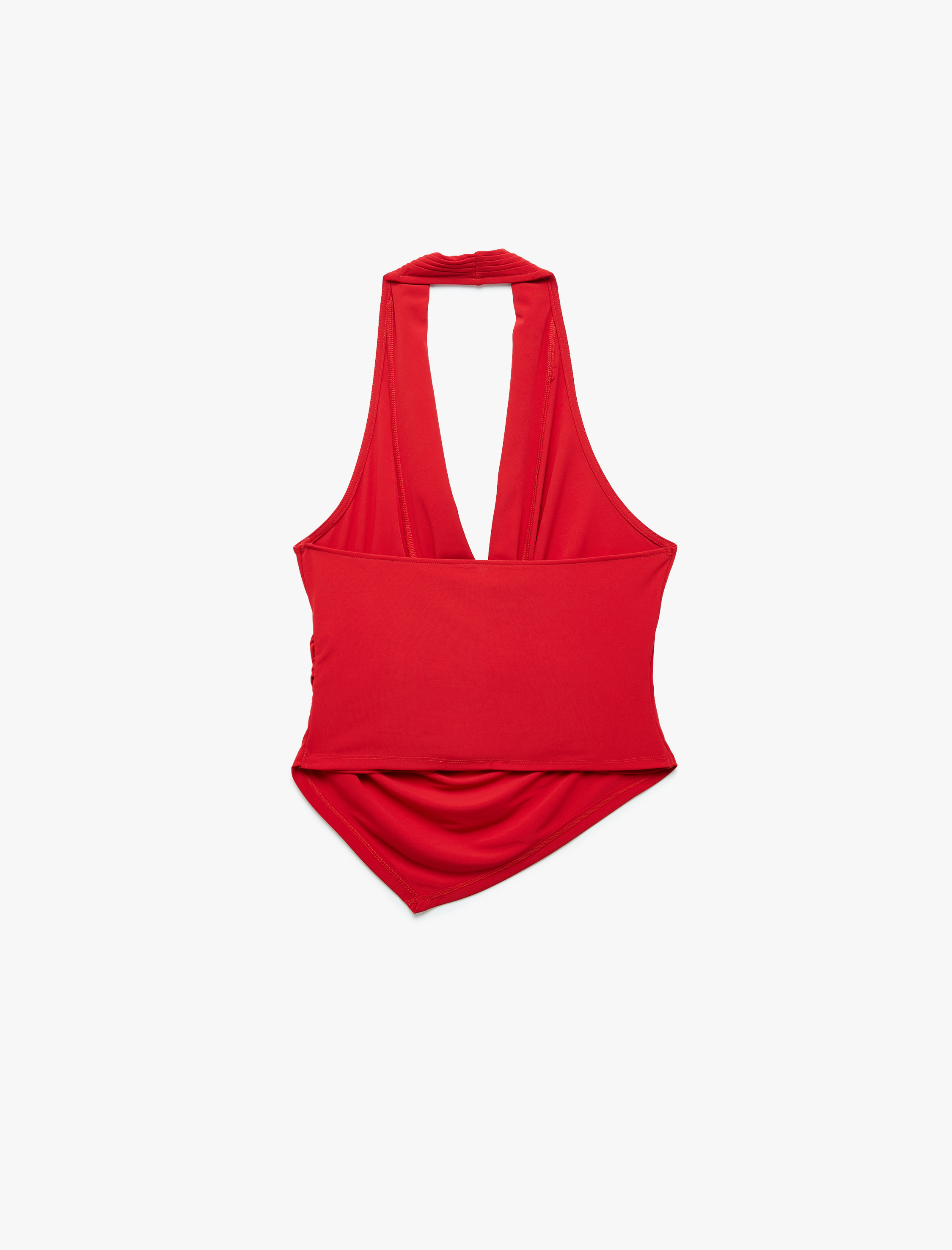   Koton X Zeynep Bastık - Sırt Dekolteli Asimetrik Kesim Kruvaze Degaje Yaka Bluz