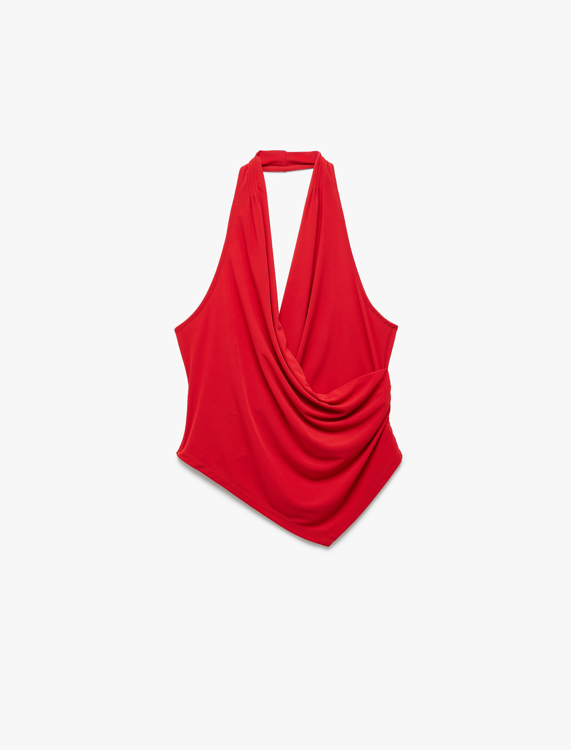   Koton X Zeynep Bastık - Sırt Dekolteli Asimetrik Kesim Kruvaze Degaje Yaka Bluz