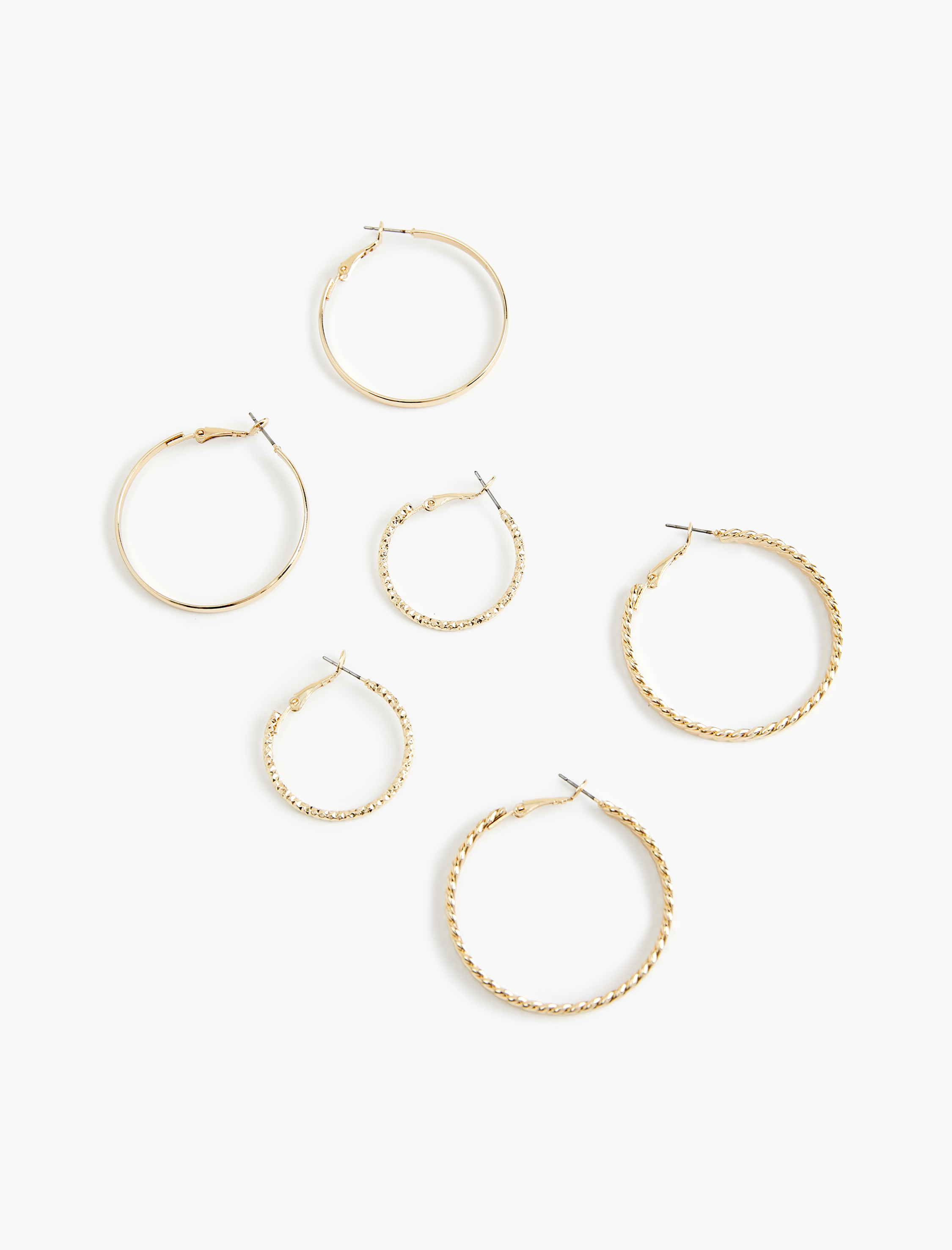  Kadın Çelik Burgu 3'lü Halka Küpe Seti