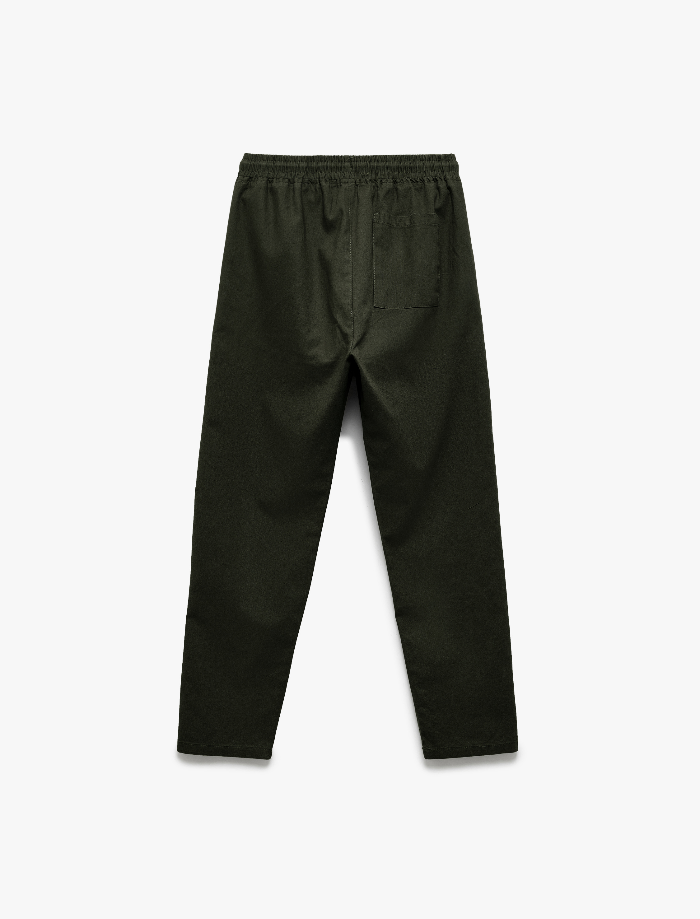   Keten Pamuk Karışımlı Beli Bağcıklı Chino Pantolon