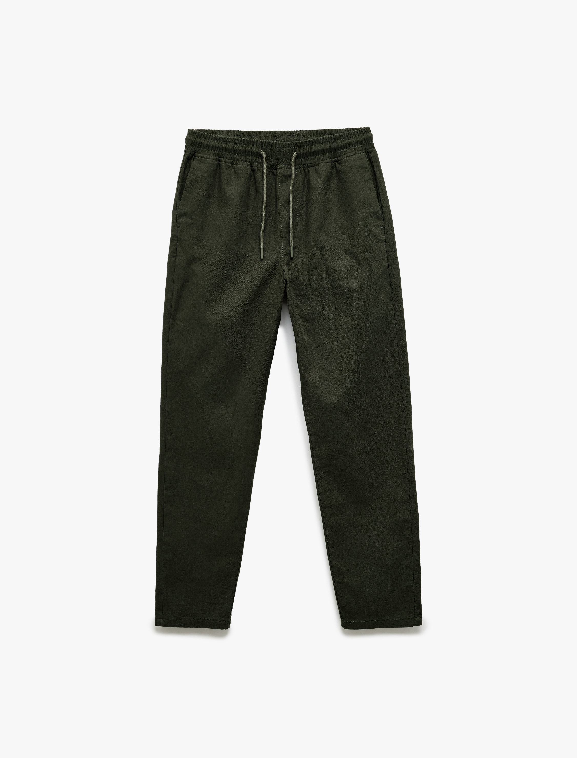  Keten Pamuk Karışımlı Beli Bağcıklı Chino Pantolon