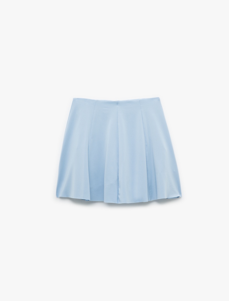   Pileli Mini Spor Şort Etek