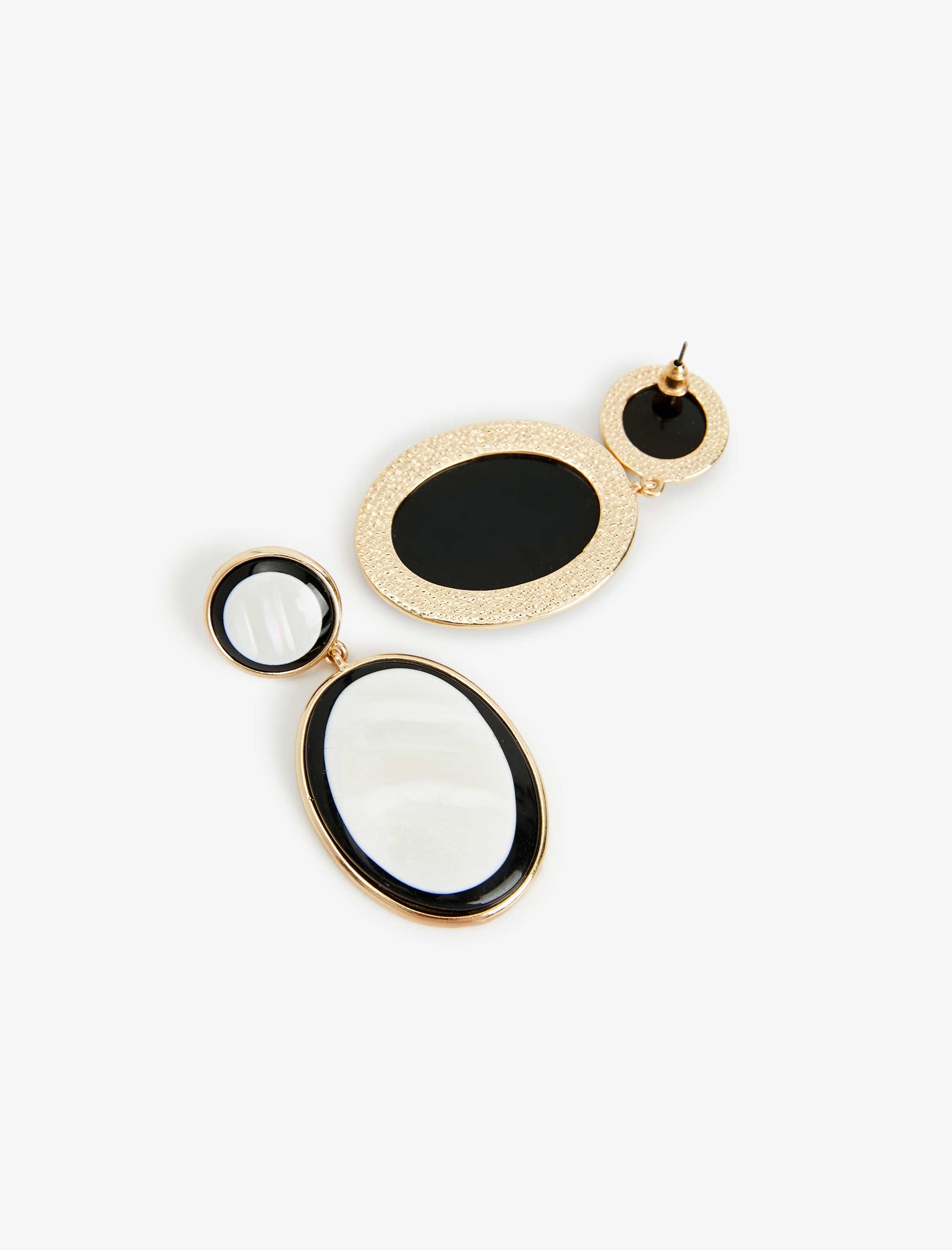  Kadın Büyük Boy Çok Renkli Sallantılı Oval Küpe