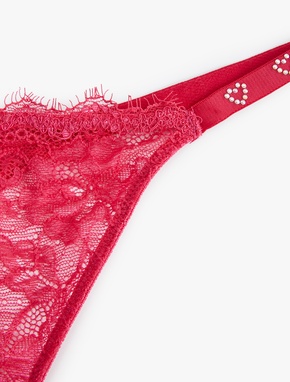 Transparan Taş Detaylı Kalpli String Dantelli Külot_2