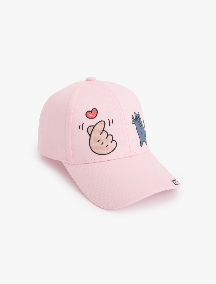 Kız Çocuk İşleme Detaylı Kep Şapka