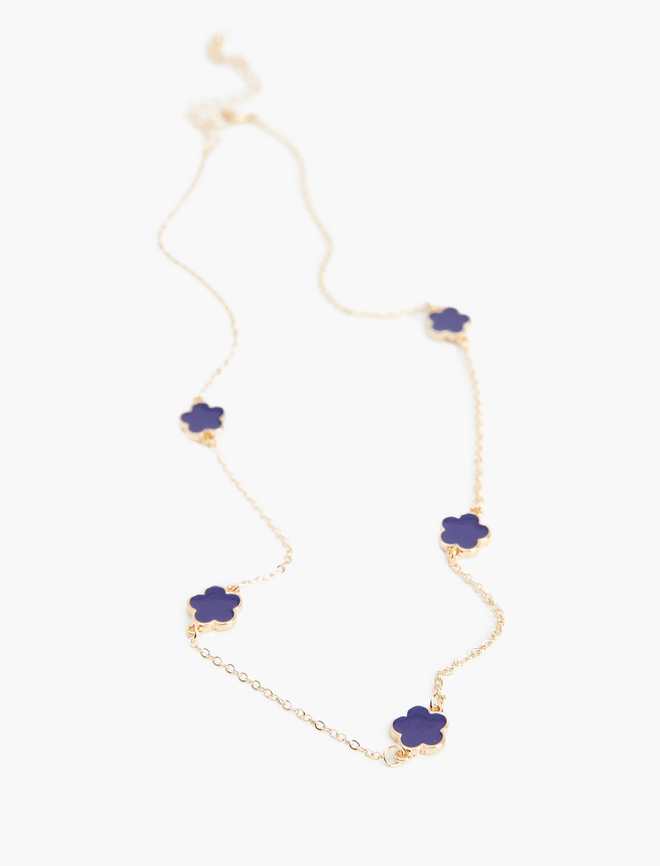  Kadın Çiçekli Zincir Kolye