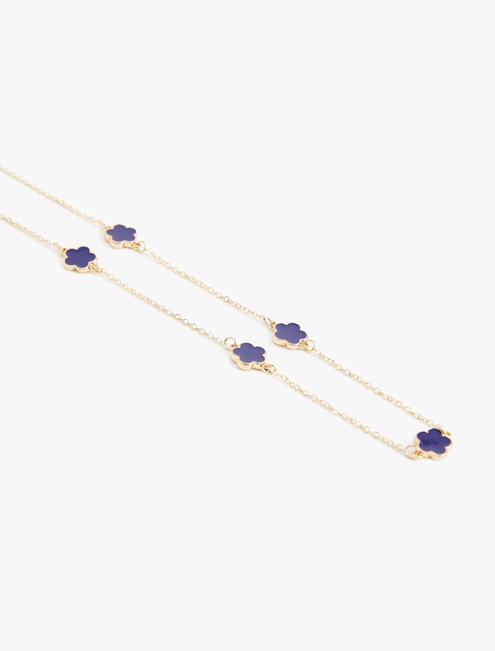 Kadın Çiçekli Zincir Kolye