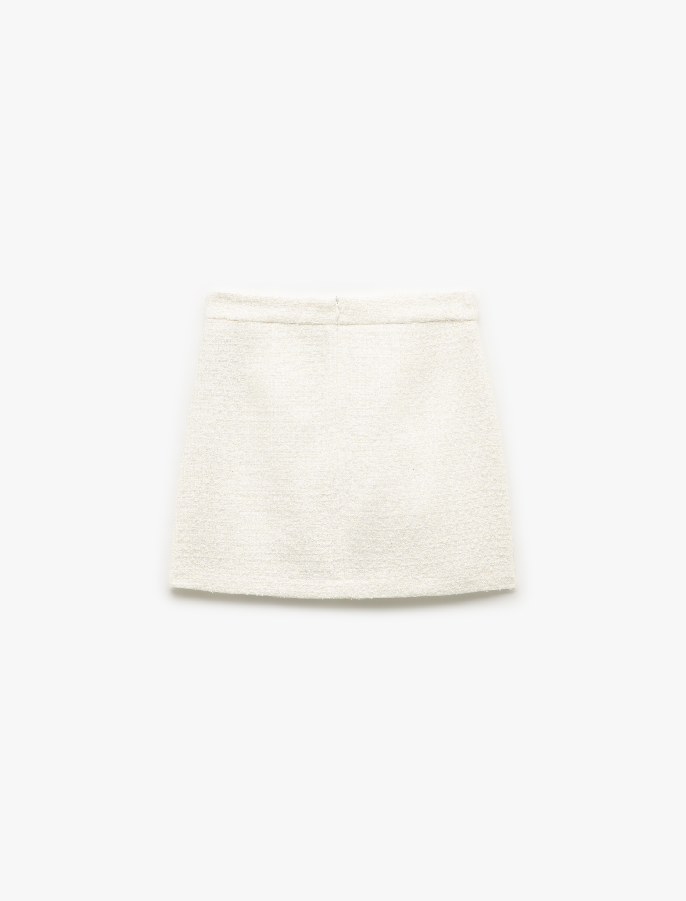   Metal Aksesuarlı A Kesim Yüksek Bel Tüvit Mini Etek