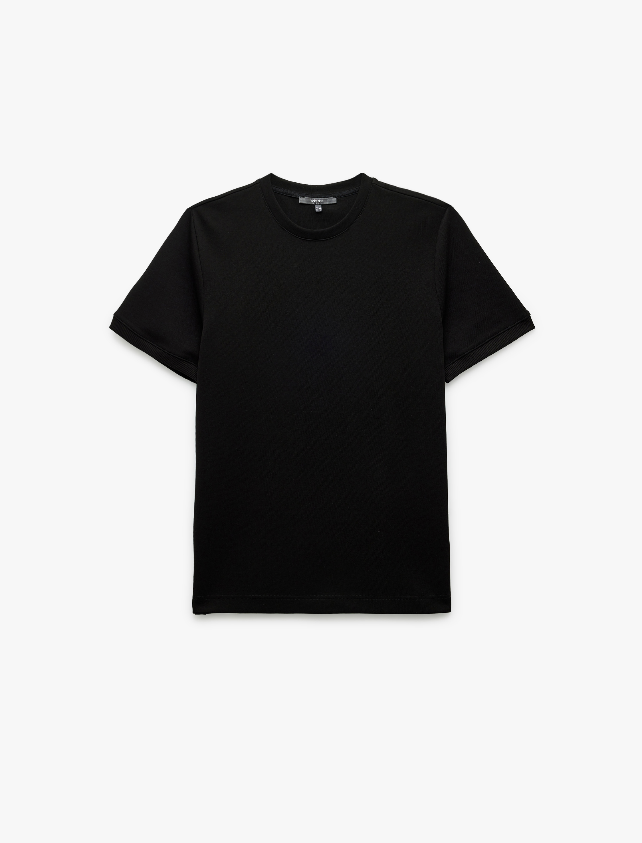   Pamuklu Kısa Kollu Tok Kumaş Regular Fit Bisiklet Yaka Basic Tişört